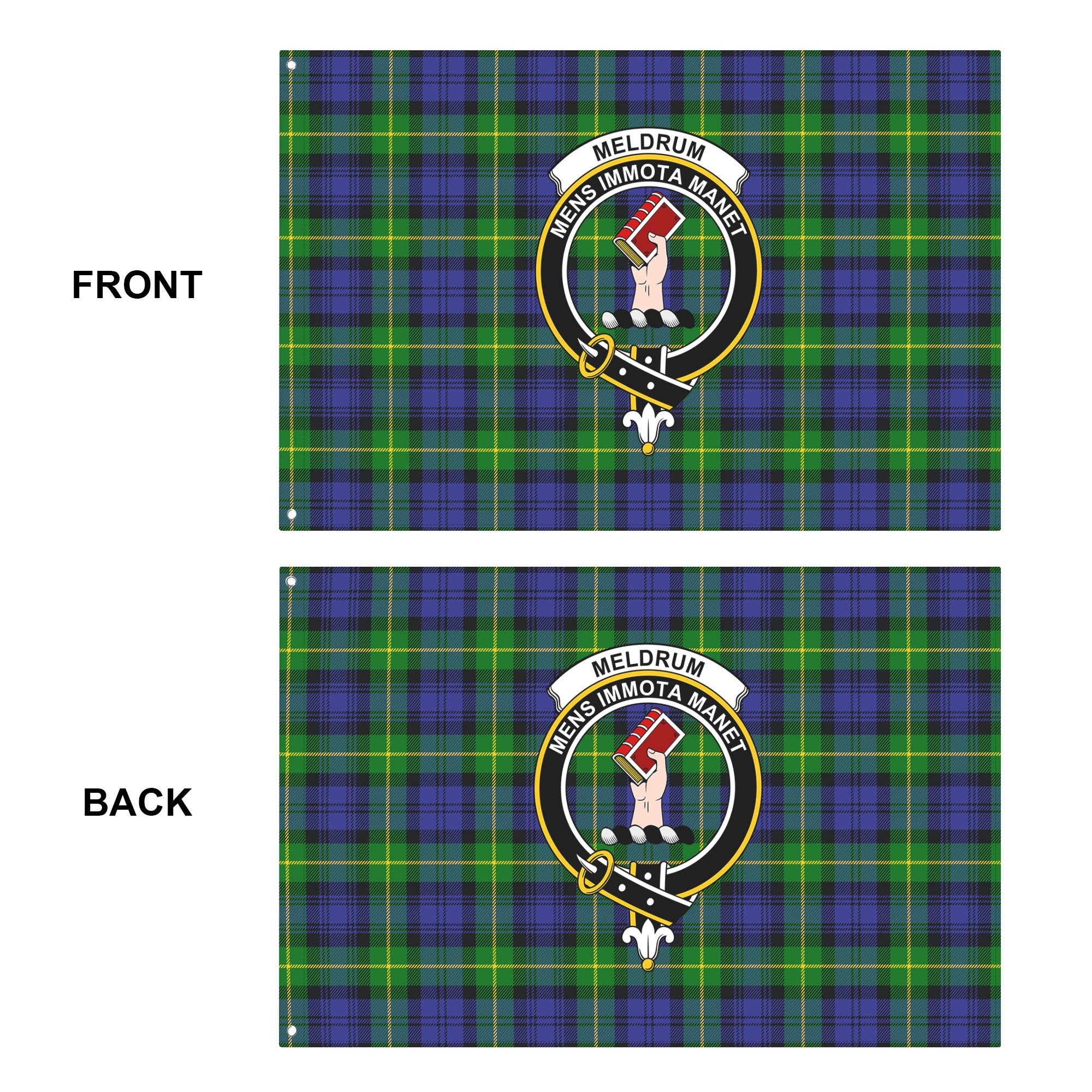 Meldrum Tartan Crest House Flag