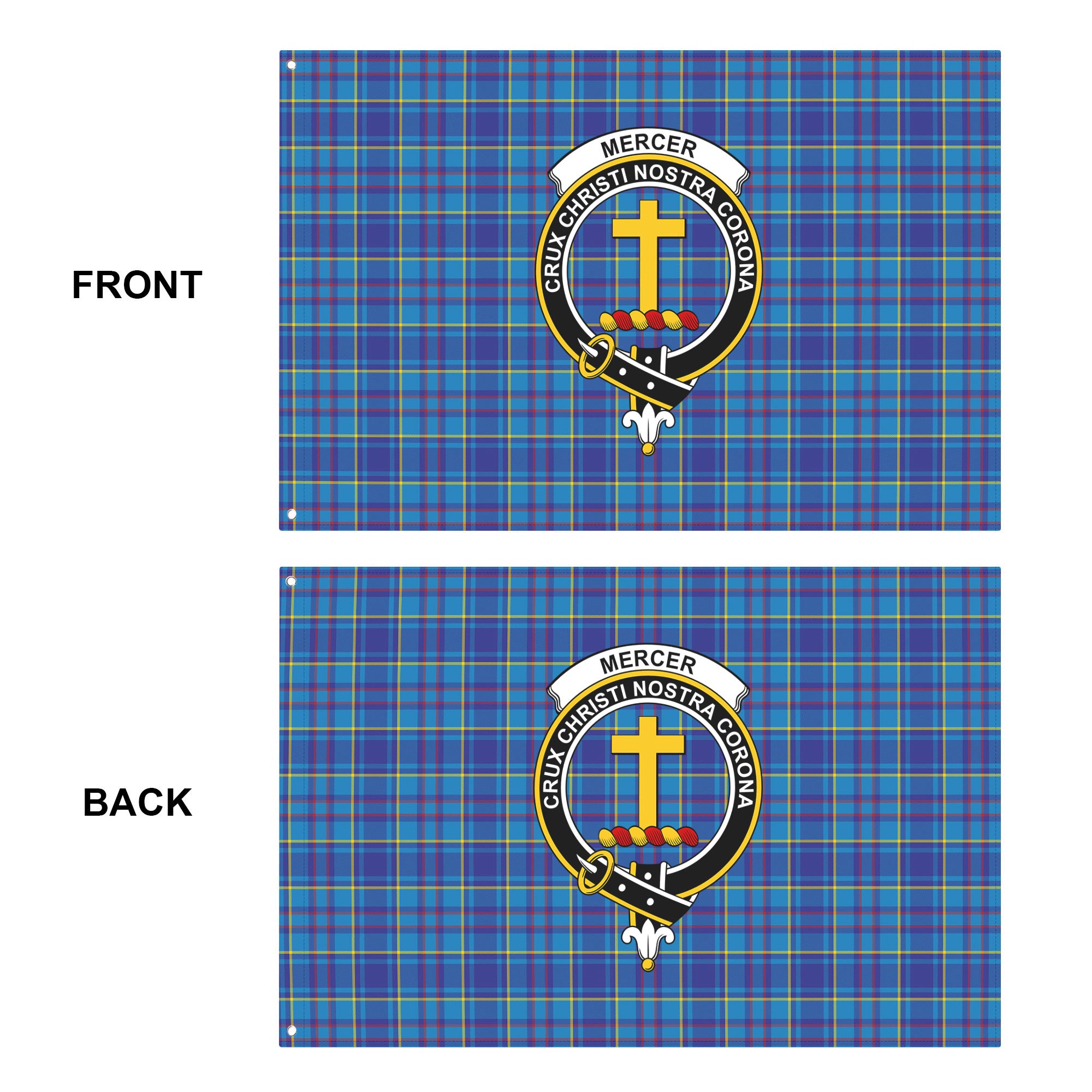 Mercer Modern Tartan Crest House Flag