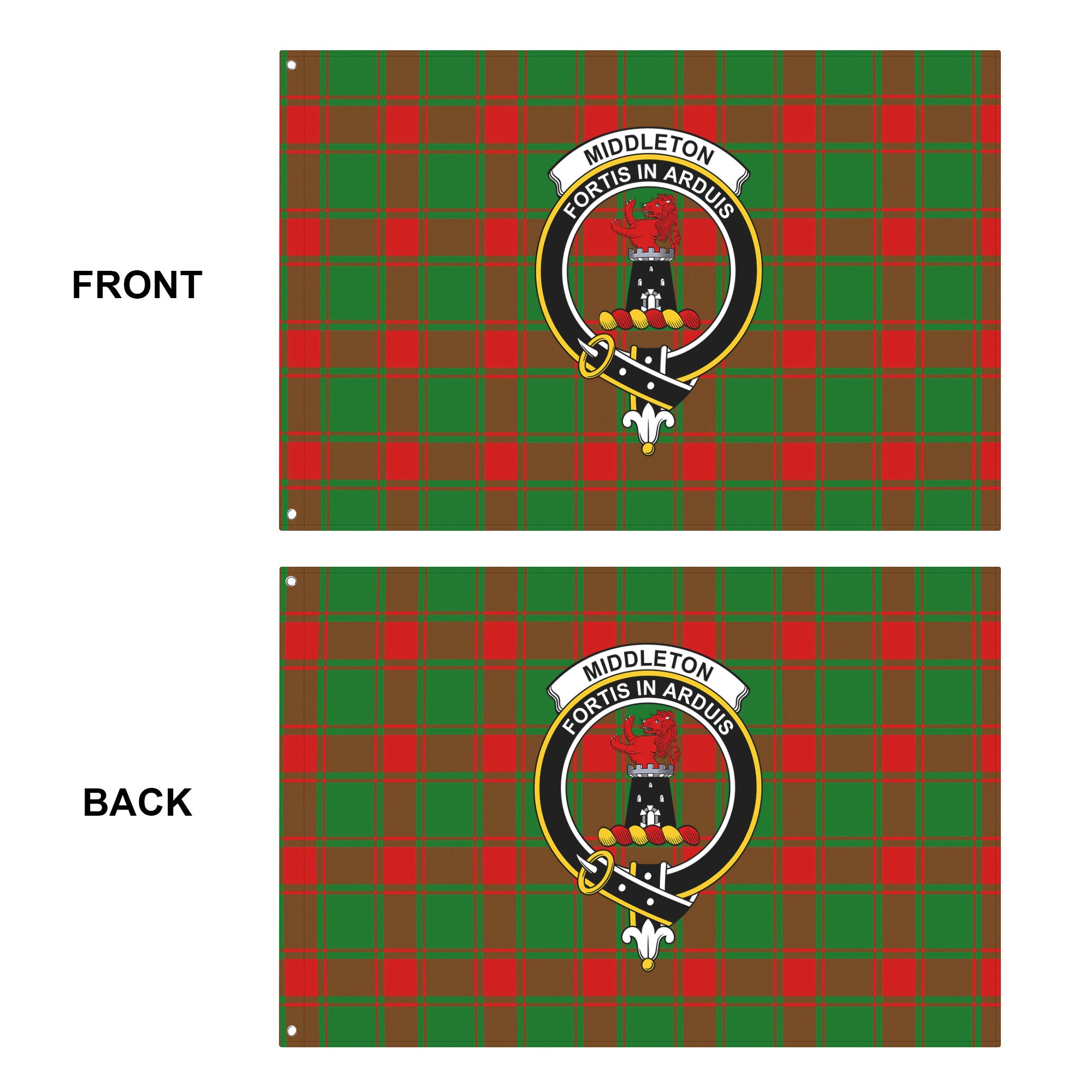 Middleton Modern Tartan Crest House Flag