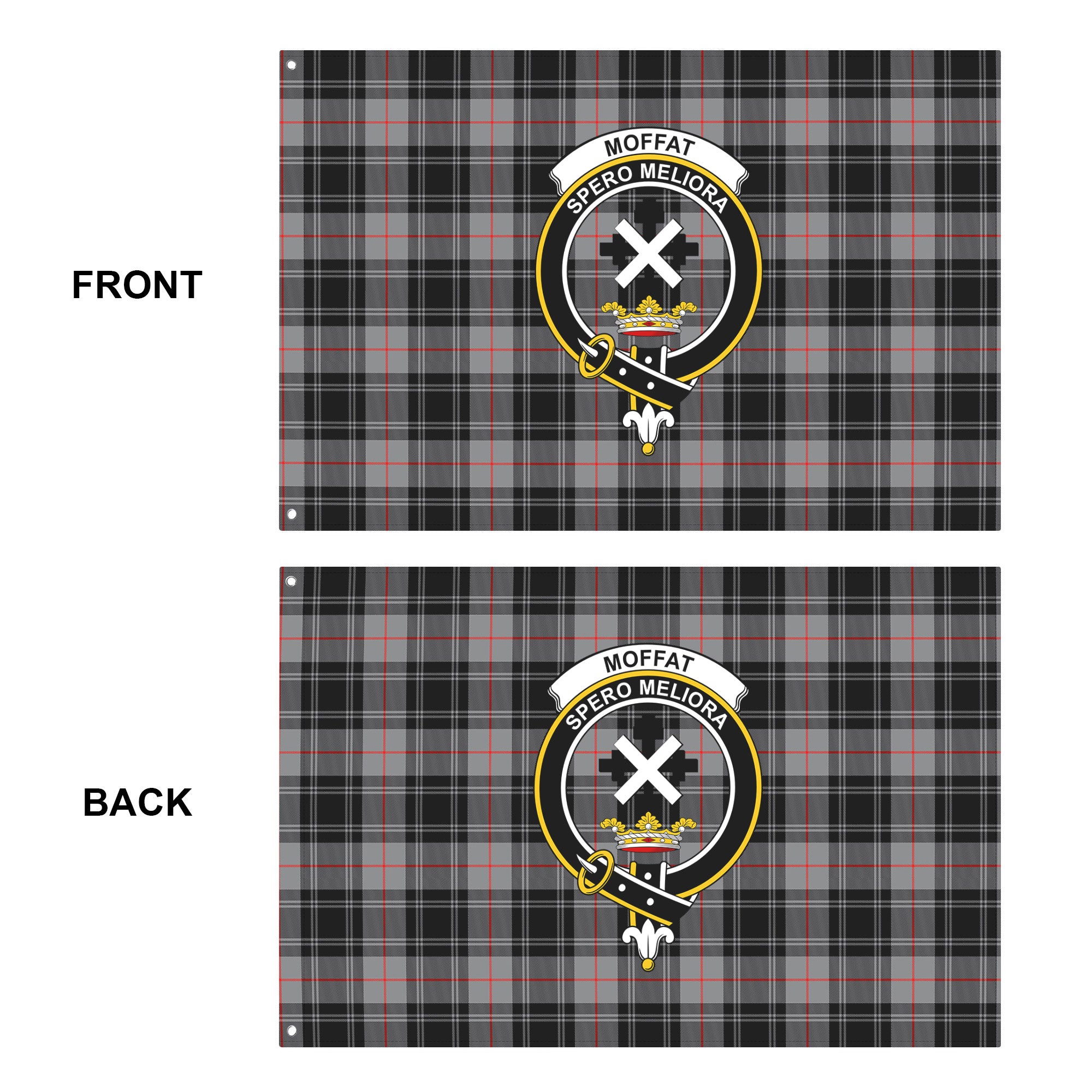 Moffat Modern Tartan Crest House Flag
