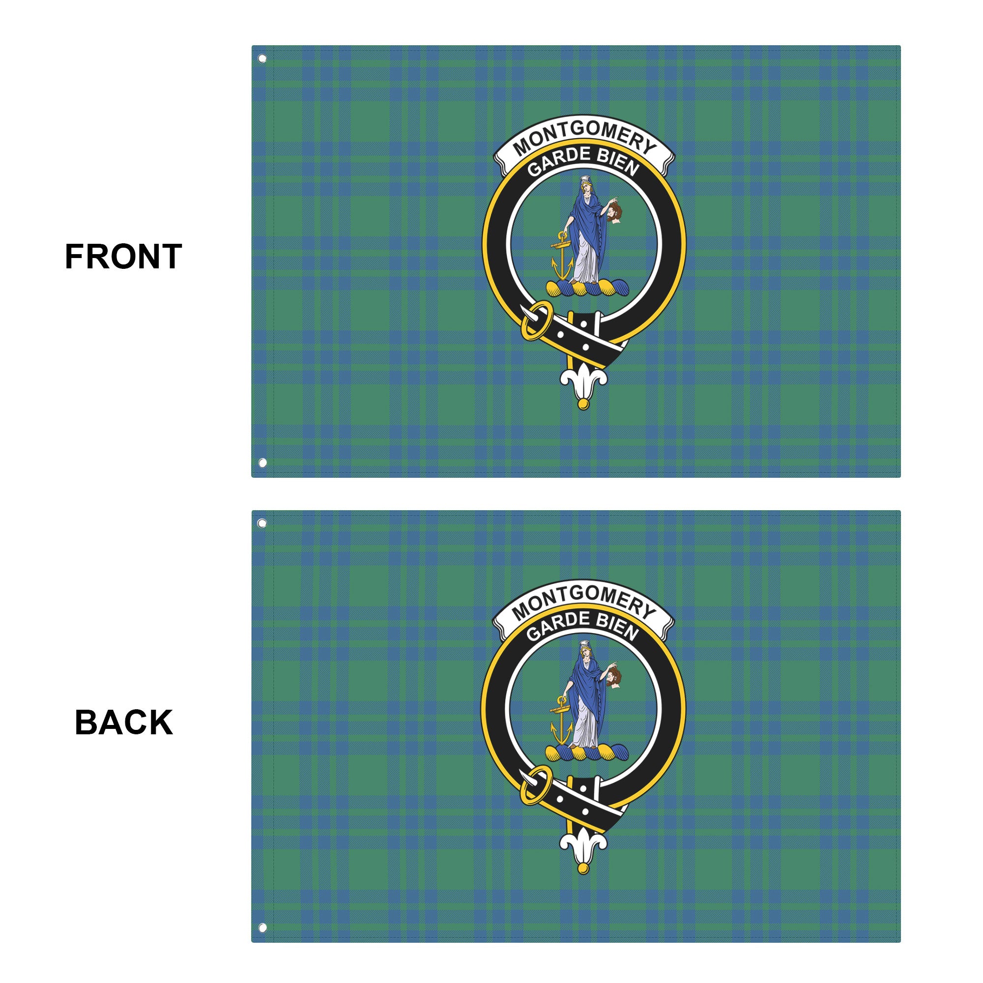 Montgomery Ancient Tartan Crest House Flag