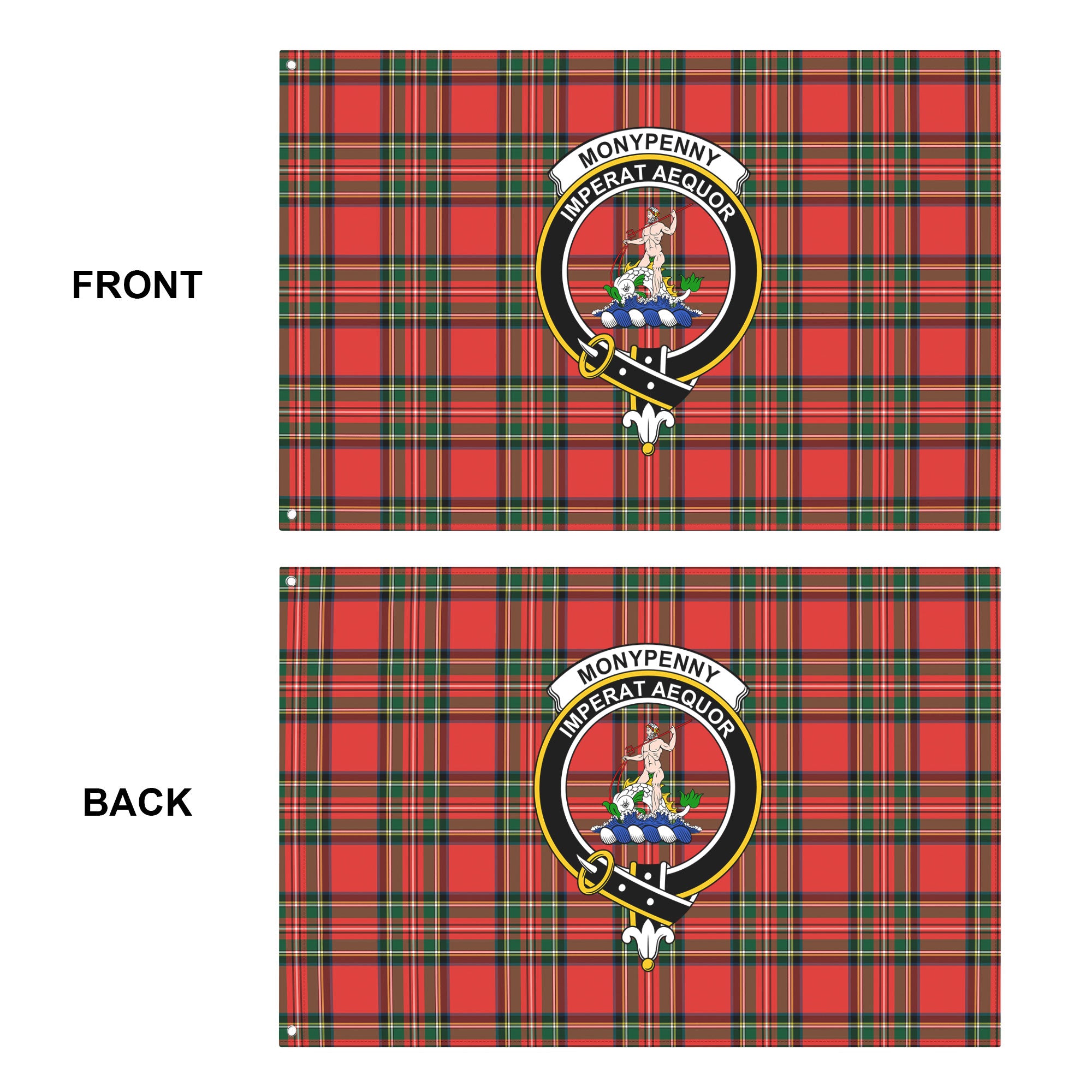 Monypenny Tartan Crest House Flag
