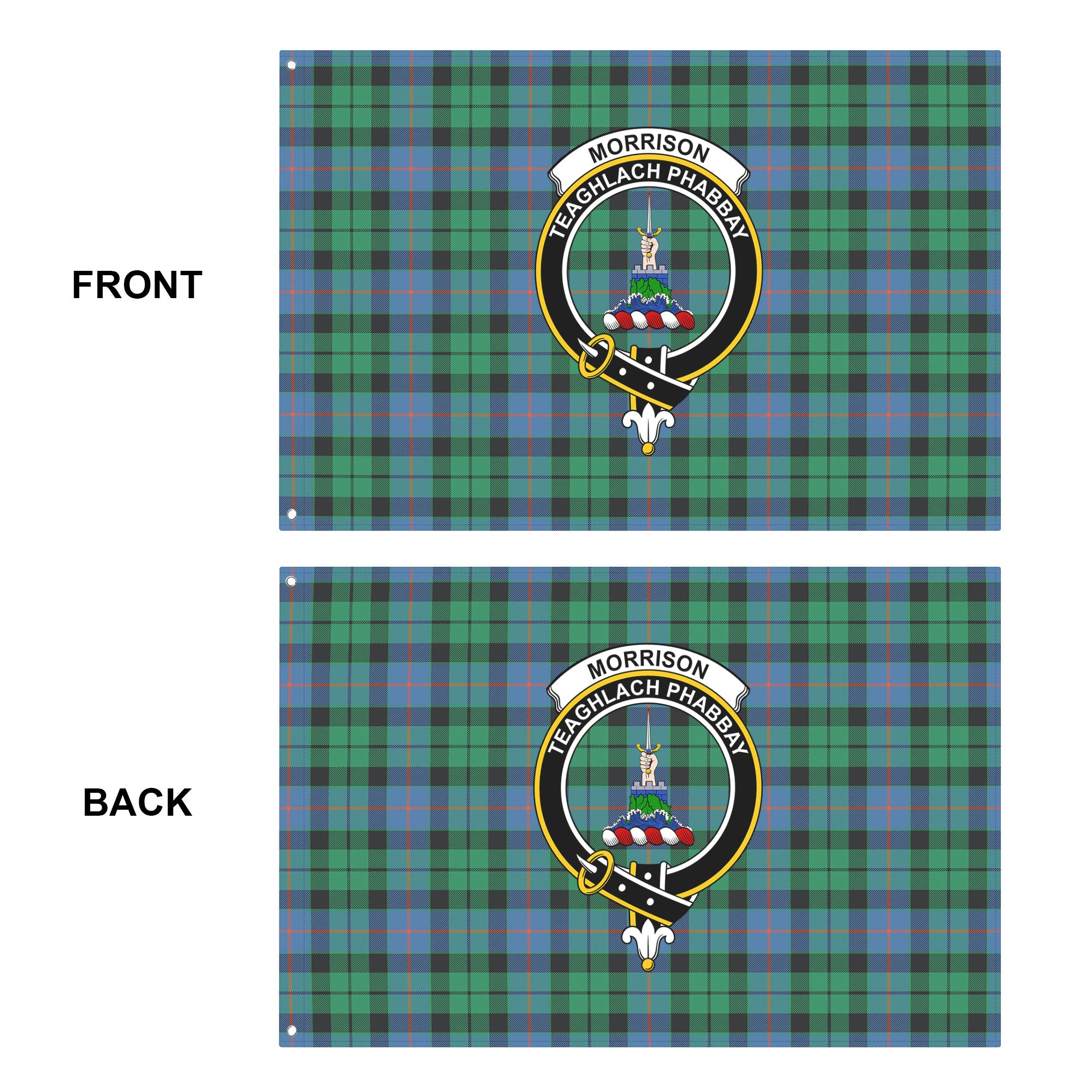 Morrison Ancient Tartan Crest House Flag