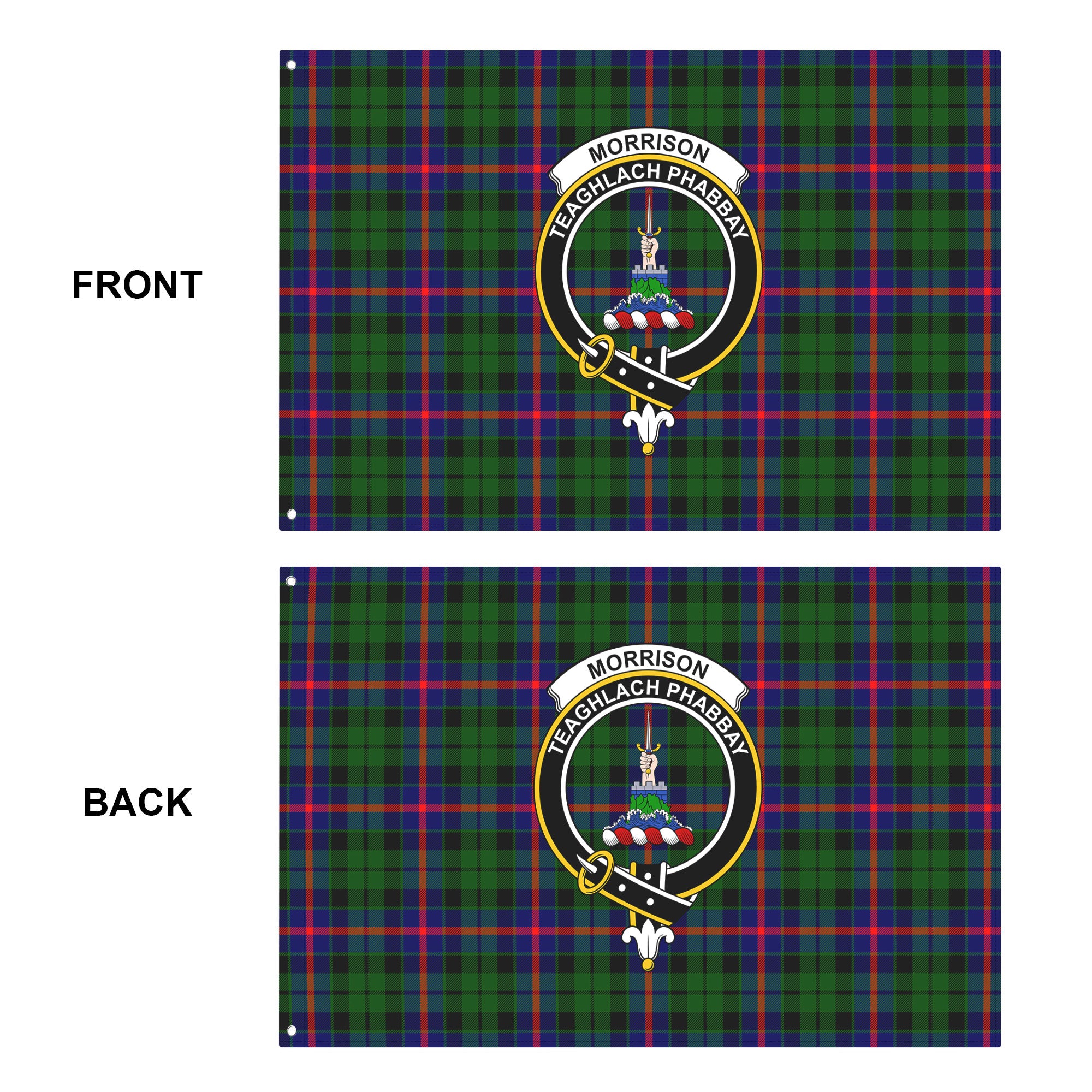 Morrison Modern Tartan Crest House Flag