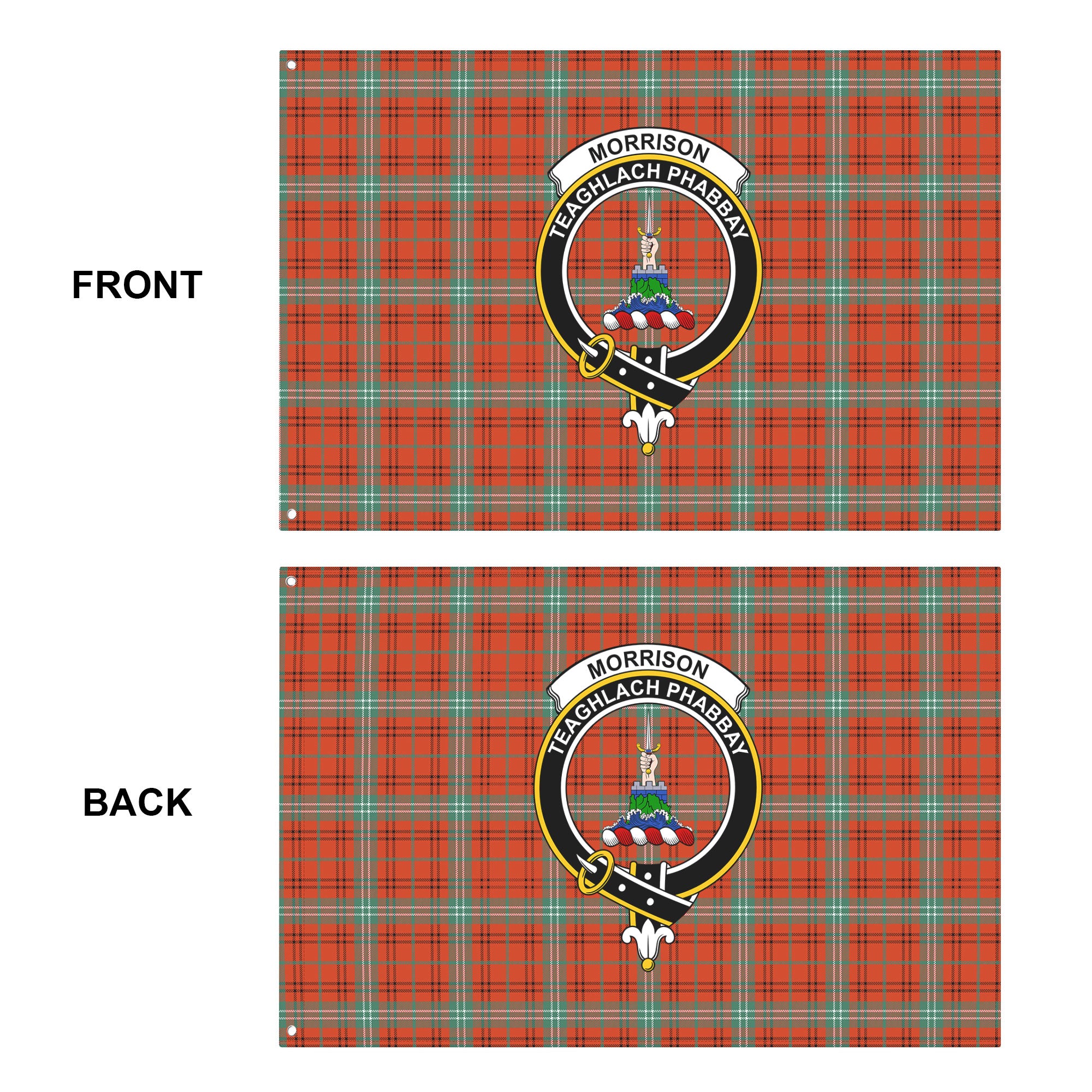 Morrison Red Ancient Tartan Crest House Flag