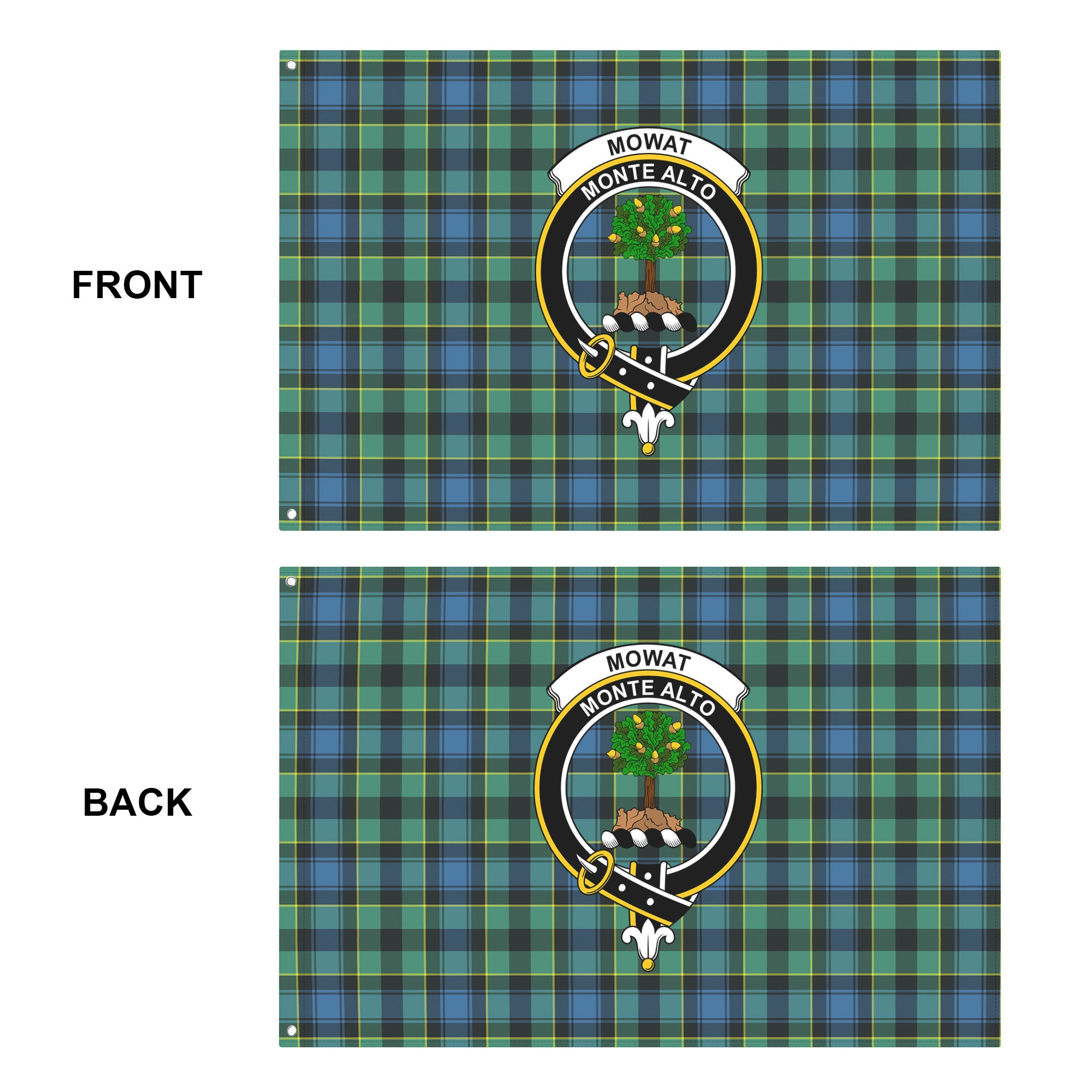 Mowat Ancient Tartan Crest House Flag