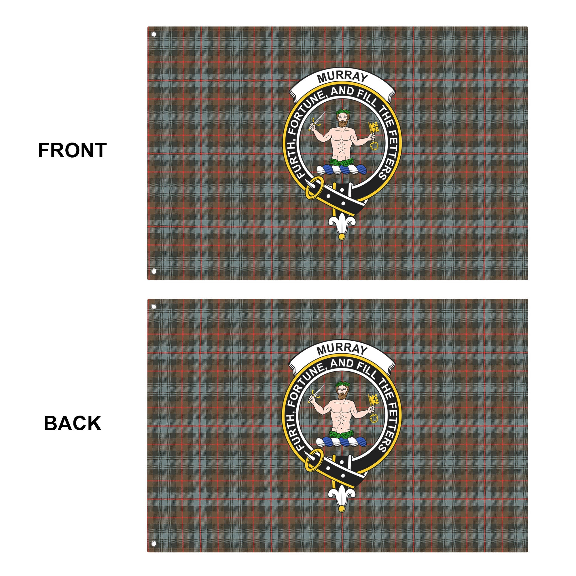 Murray of Atholl Weathered Tartan Crest House Flag