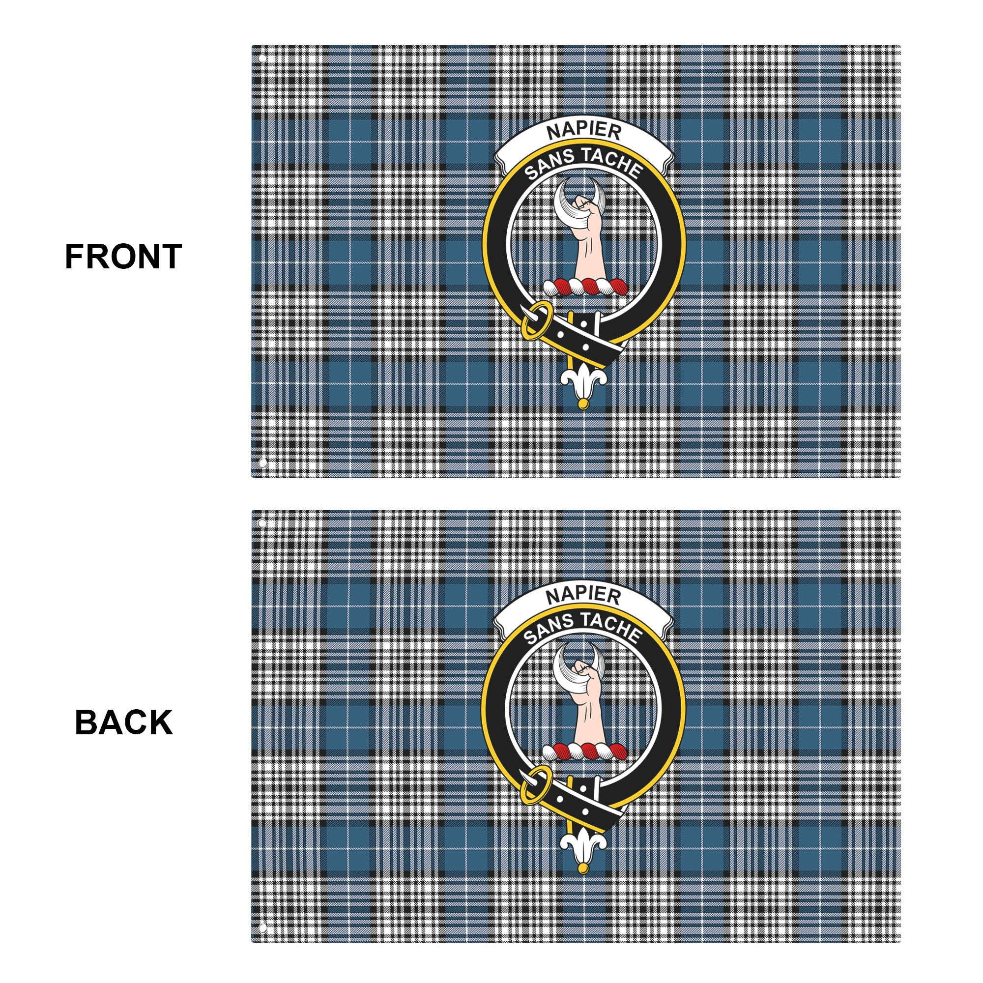 Napier Modern Tartan Crest House Flag