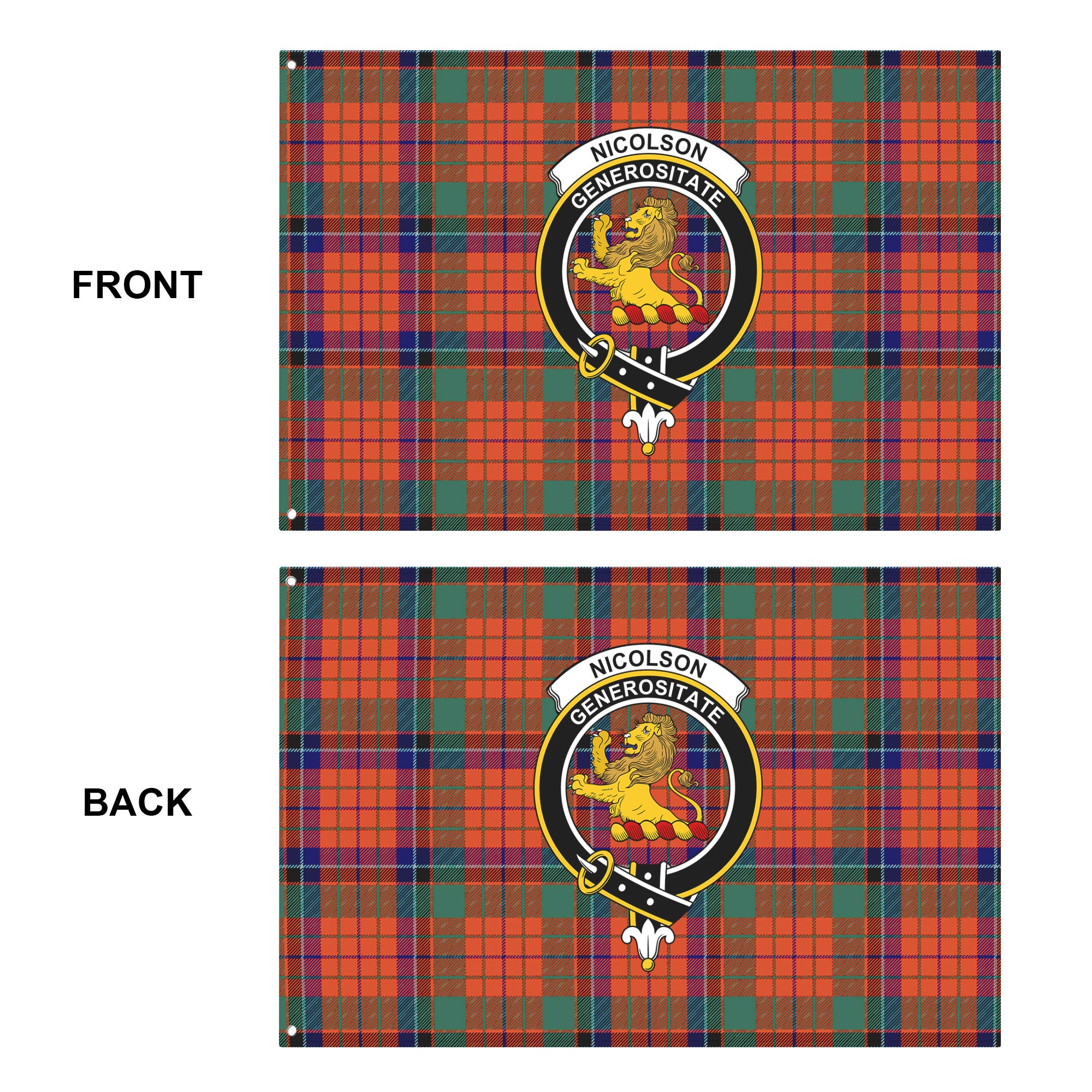 Nicolson Ancient Old Tartan Crest House Flag