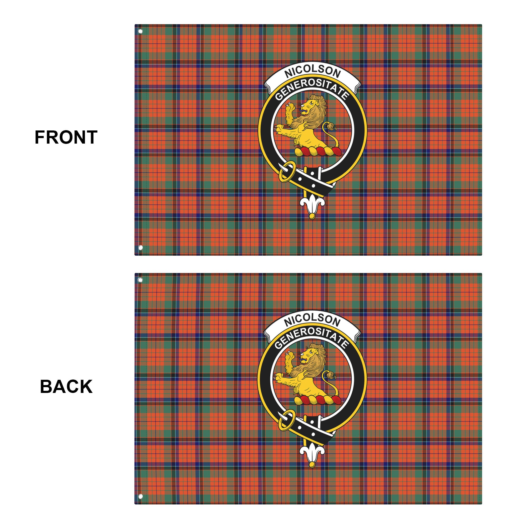 Nicolson Ancient Tartan Crest House Flag