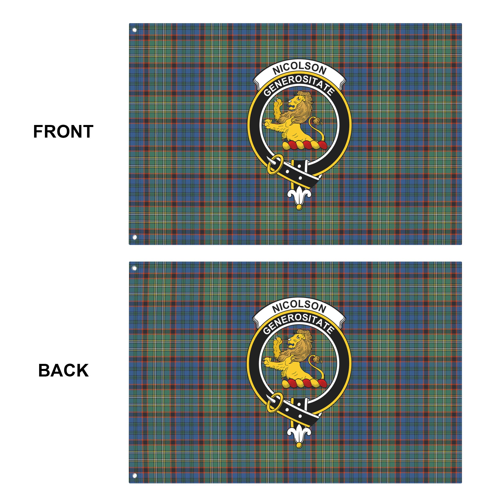 Nicolson Hunting Ancient Tartan Crest House Flag