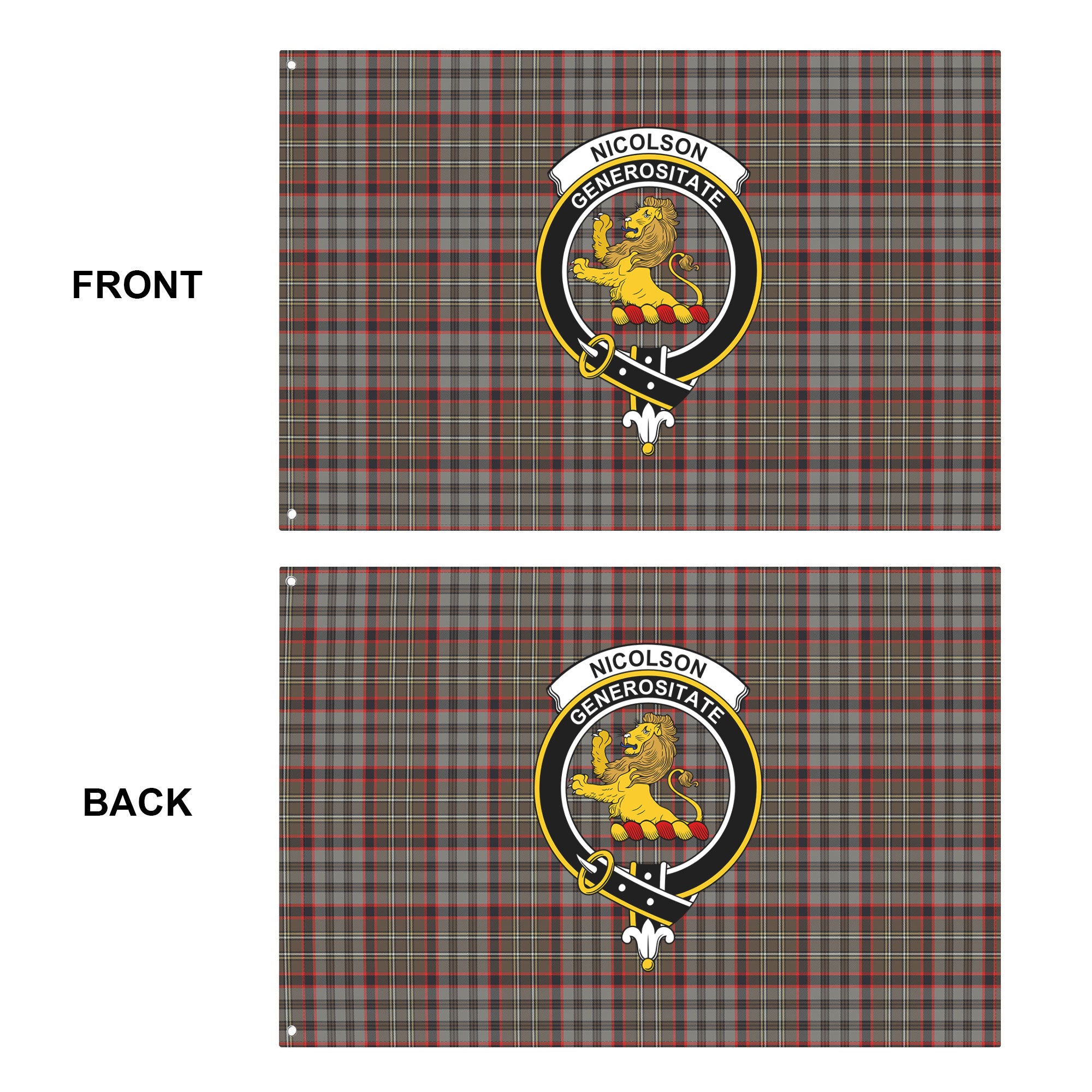Nicolson Hunting Weathered Tartan Crest House Flag