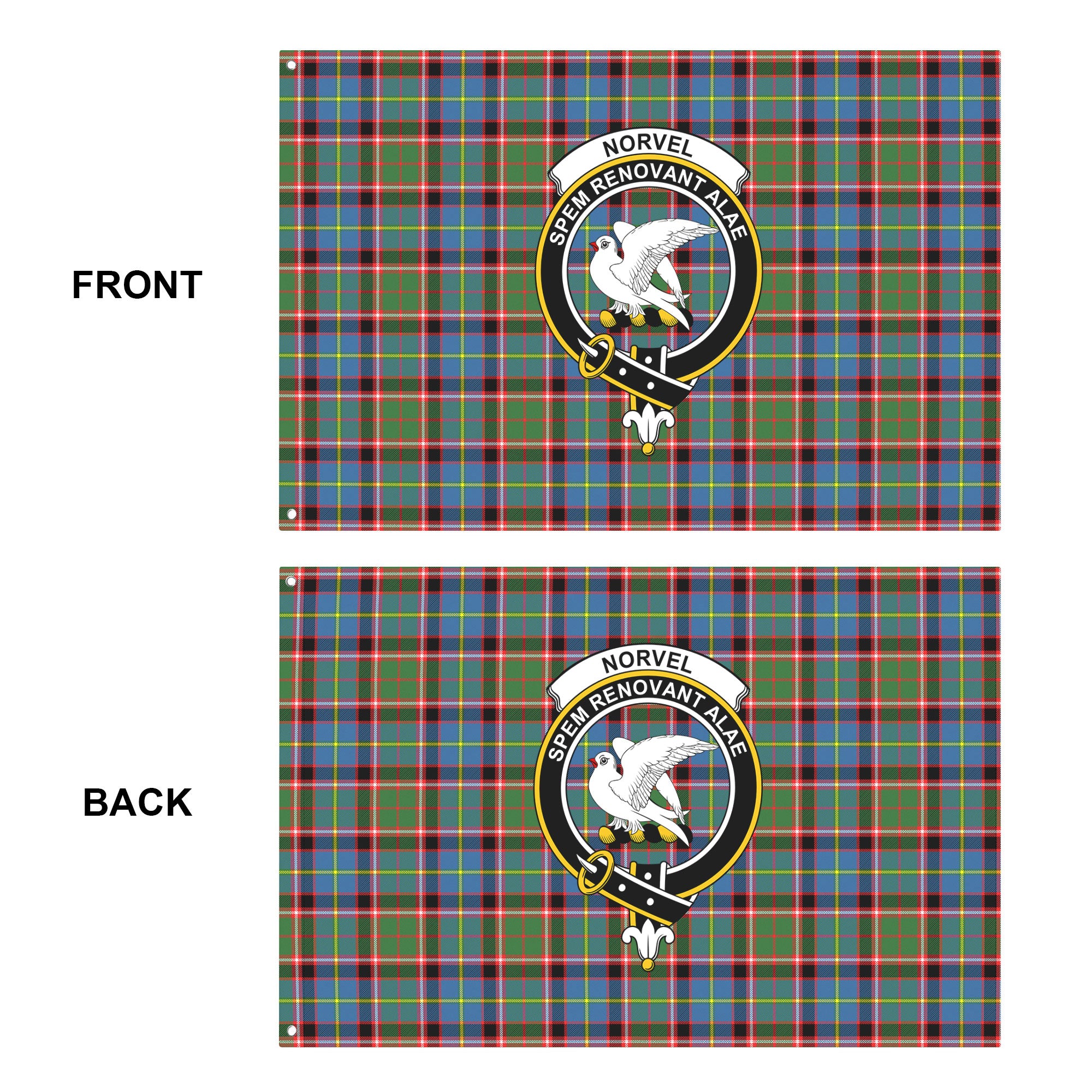 Norvel (or Norvill) Tartan Crest House Flag