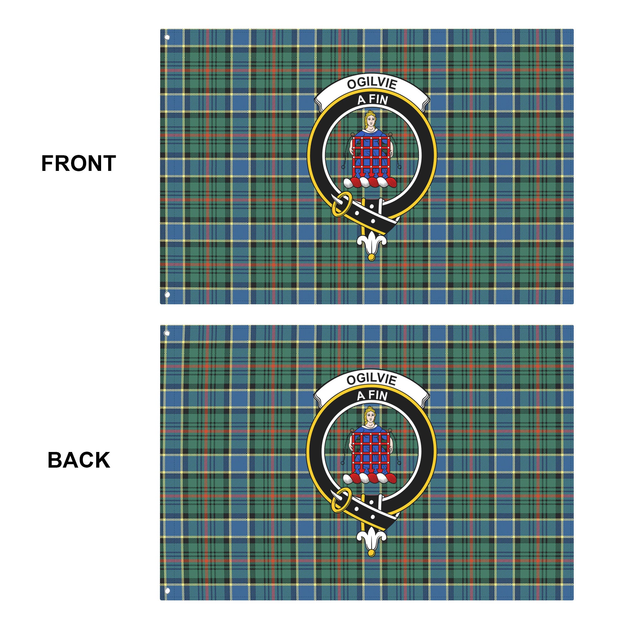 Ogilvie Hunting Ancient Tartan Crest House Flag