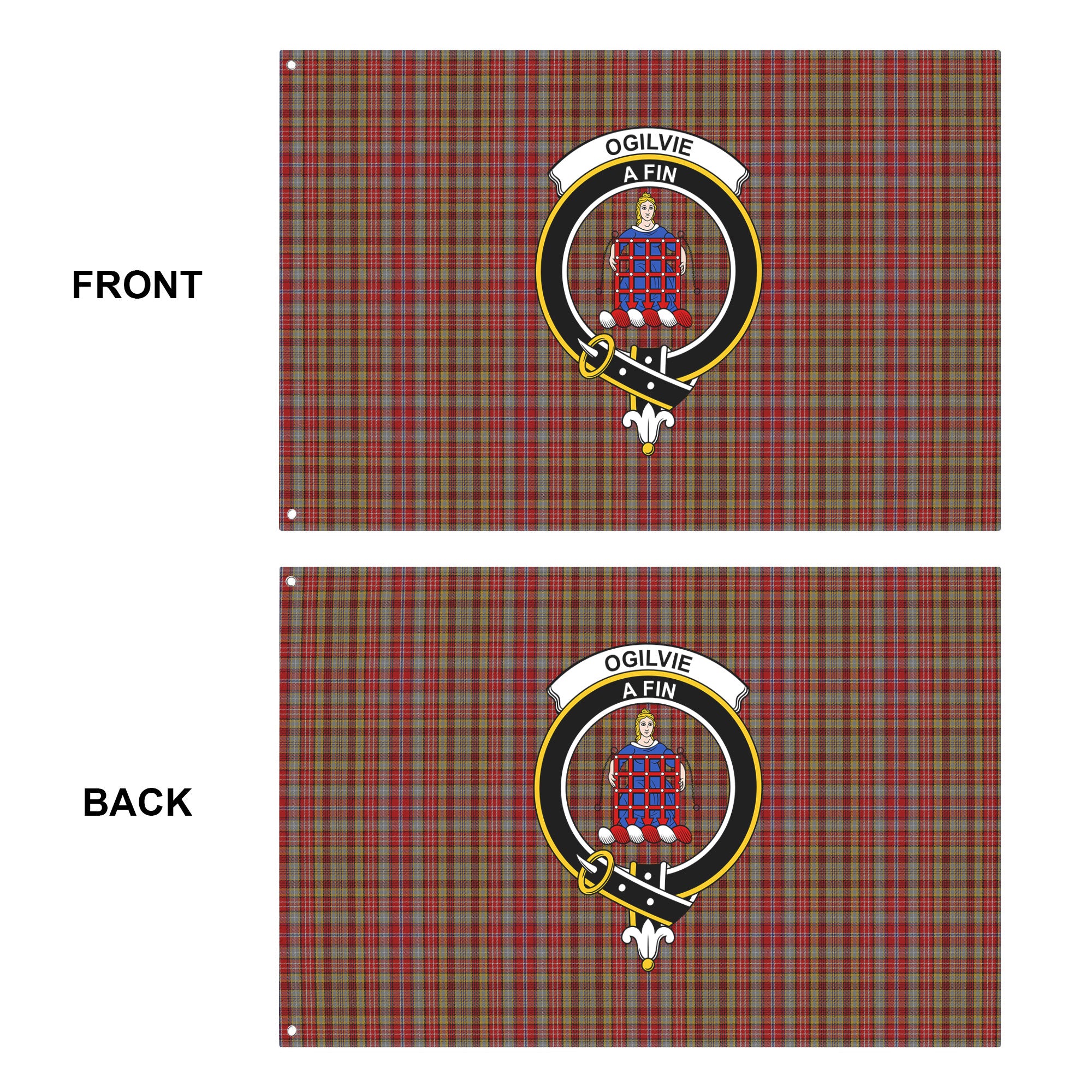 Ogilvie Tartan Crest House Flag