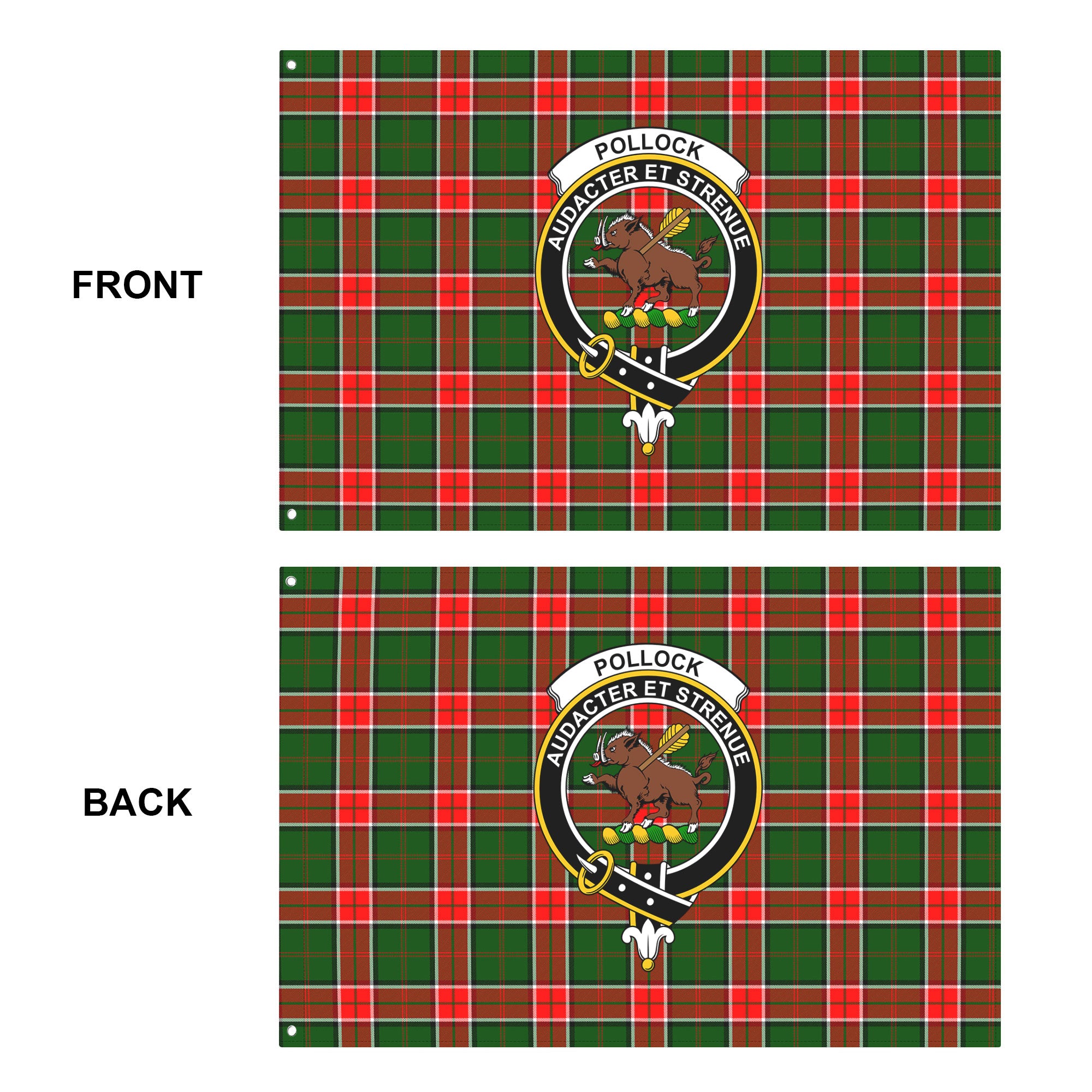 Pollock Tartan Crest House Flag