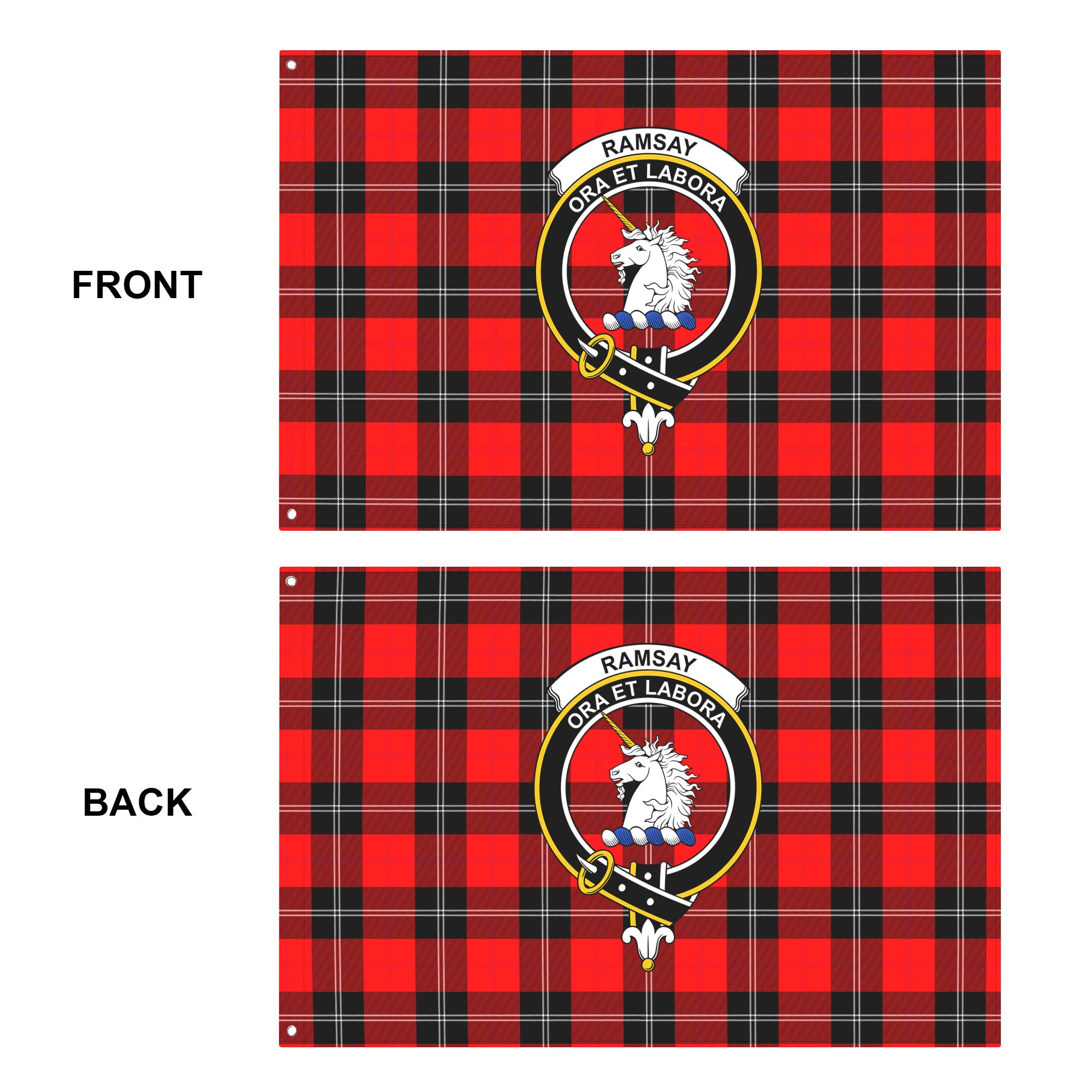 Ramsay Modern Tartan Crest House Flag