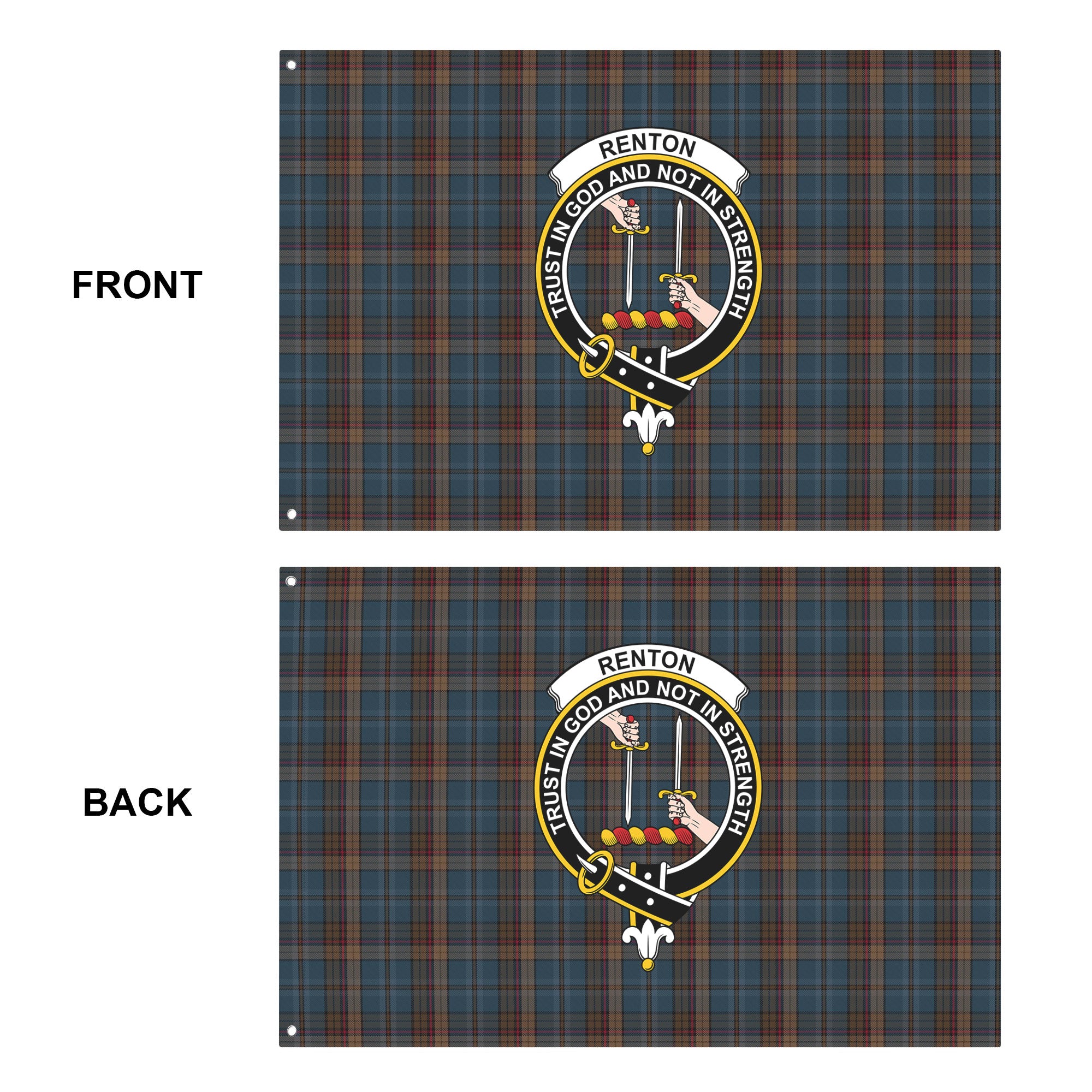 Renton Tartan Crest House Flag
