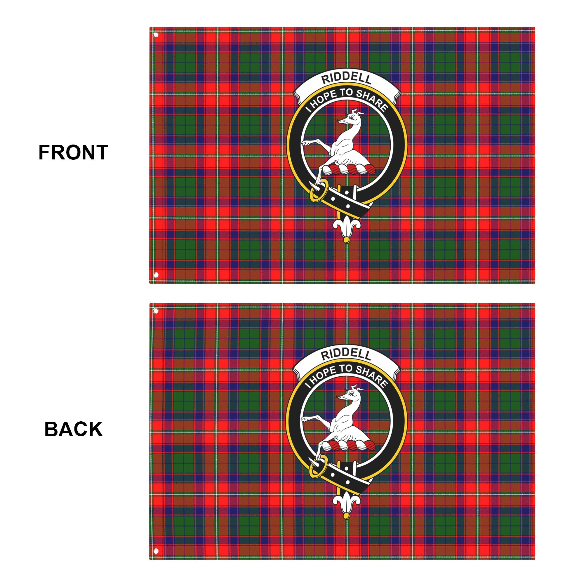 Riddell Tartan Crest House Flag