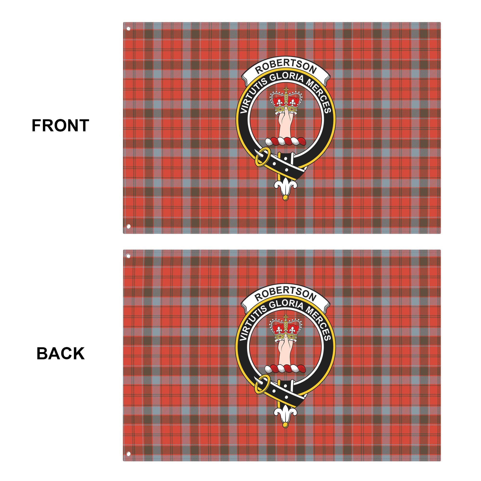 Robertson Weathered Tartan Crest House Flag