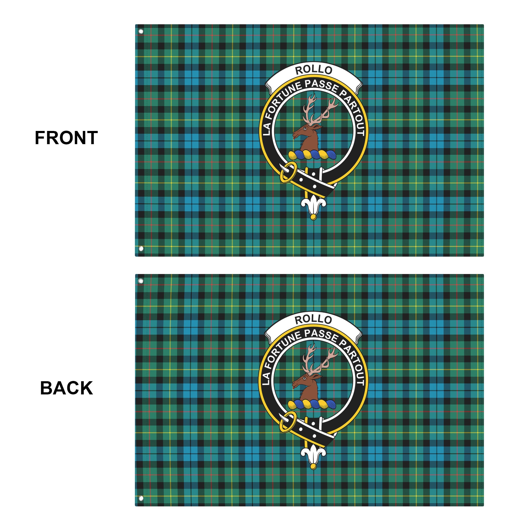 Rollo Ancient Tartan Crest House Flag