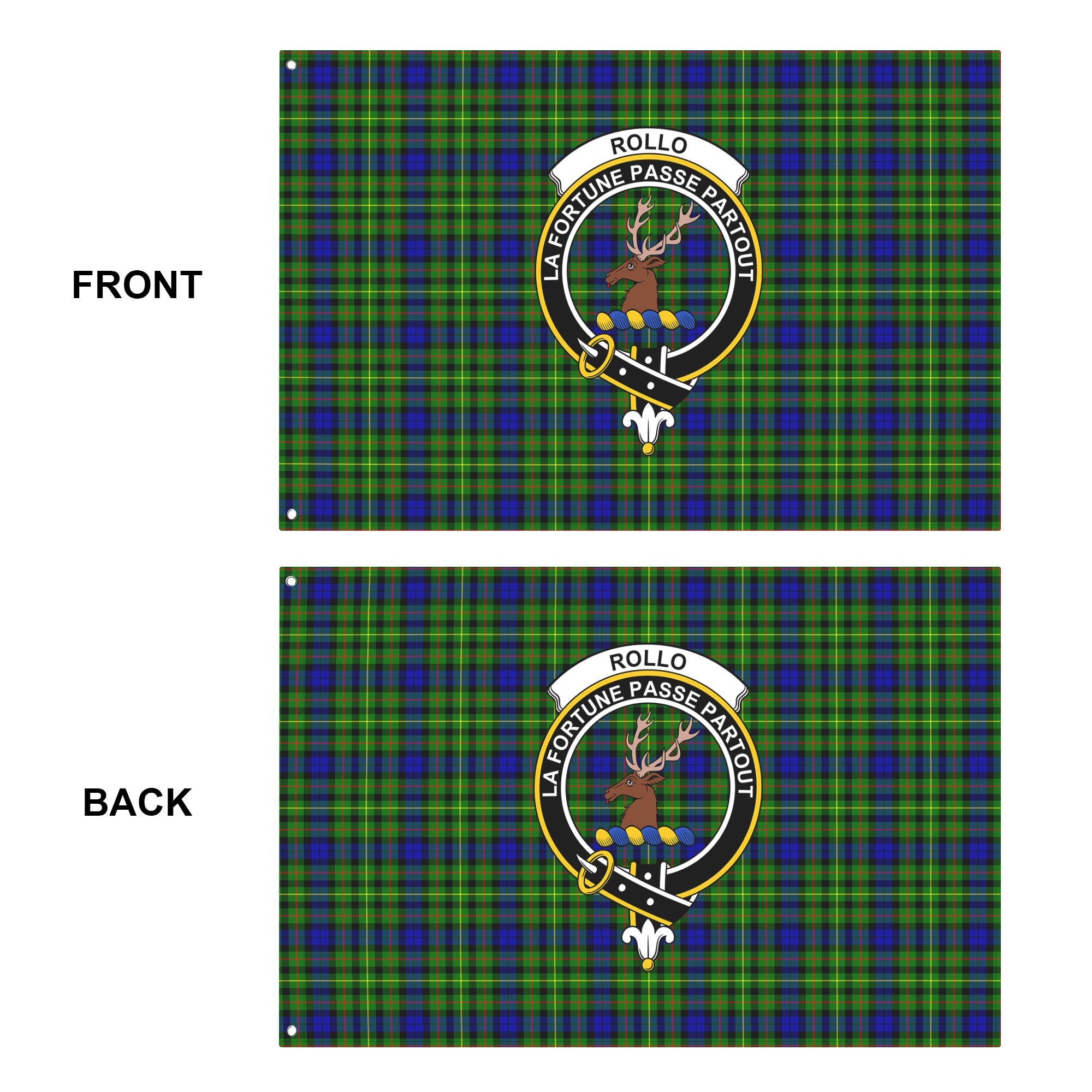 Rollo Modern Tartan Crest House Flag