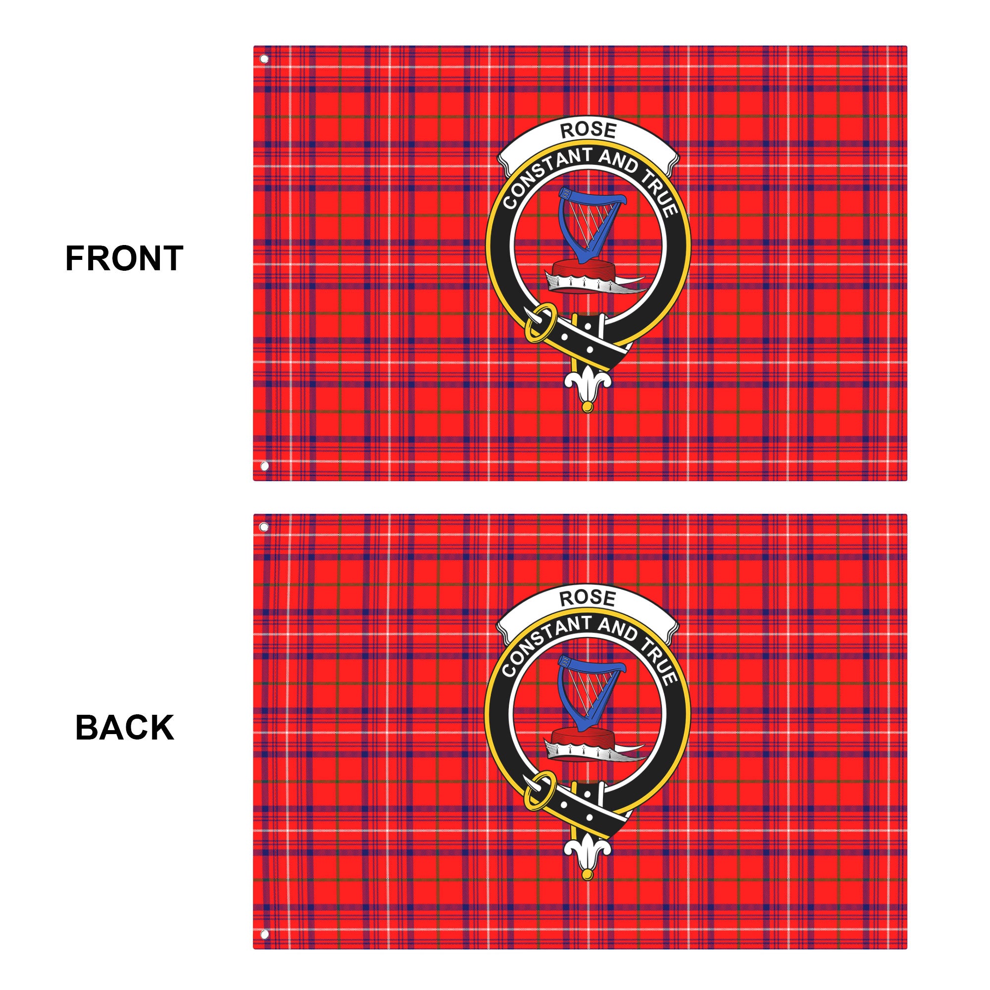 Rose Modern Tartan Crest House Flag