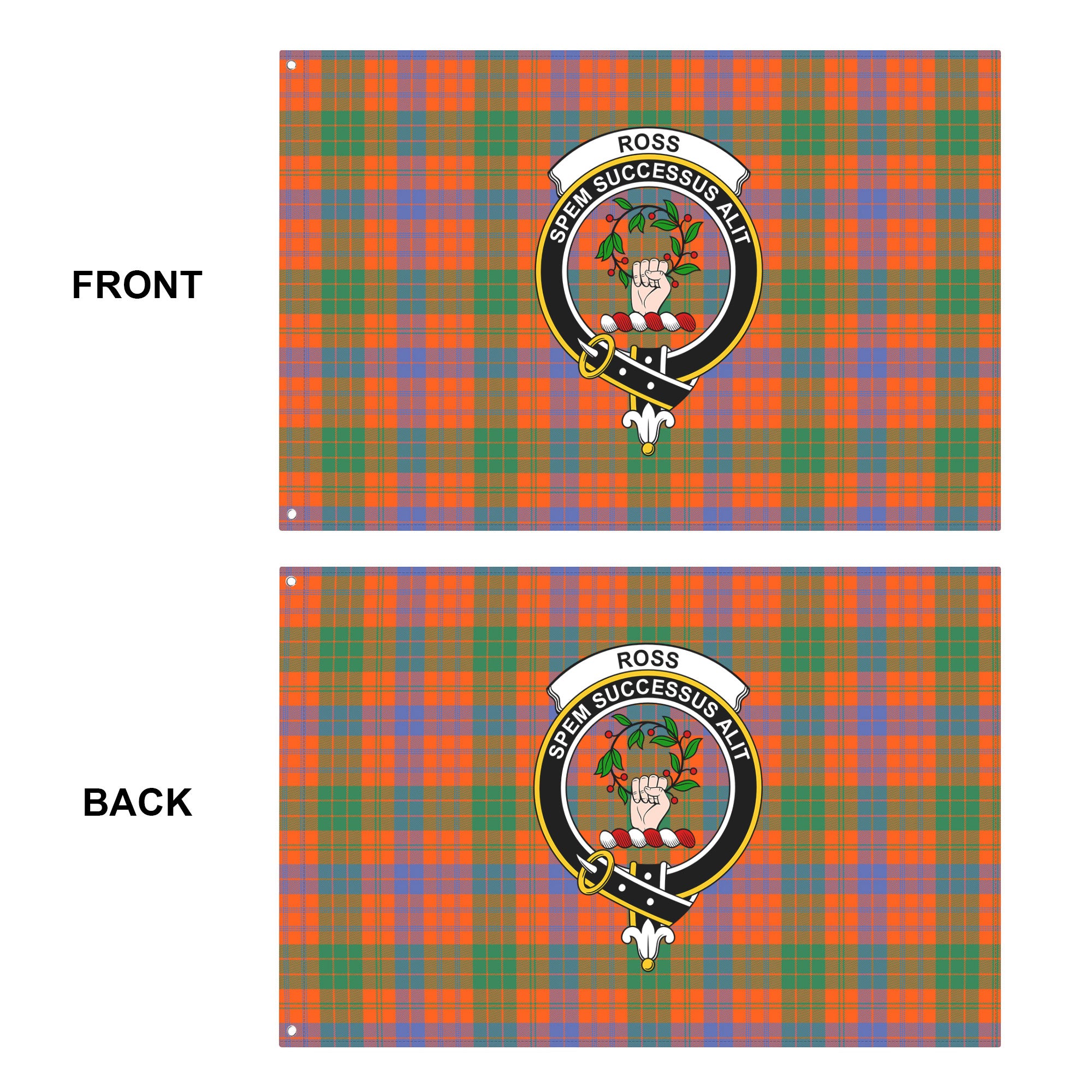 Ross Ancient Tartan Crest House Flag