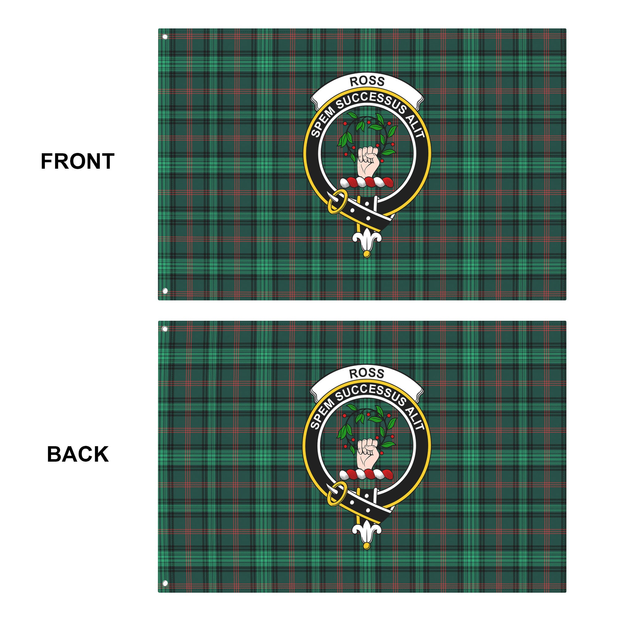 Ross Hunting Modern Tartan Crest House Flag