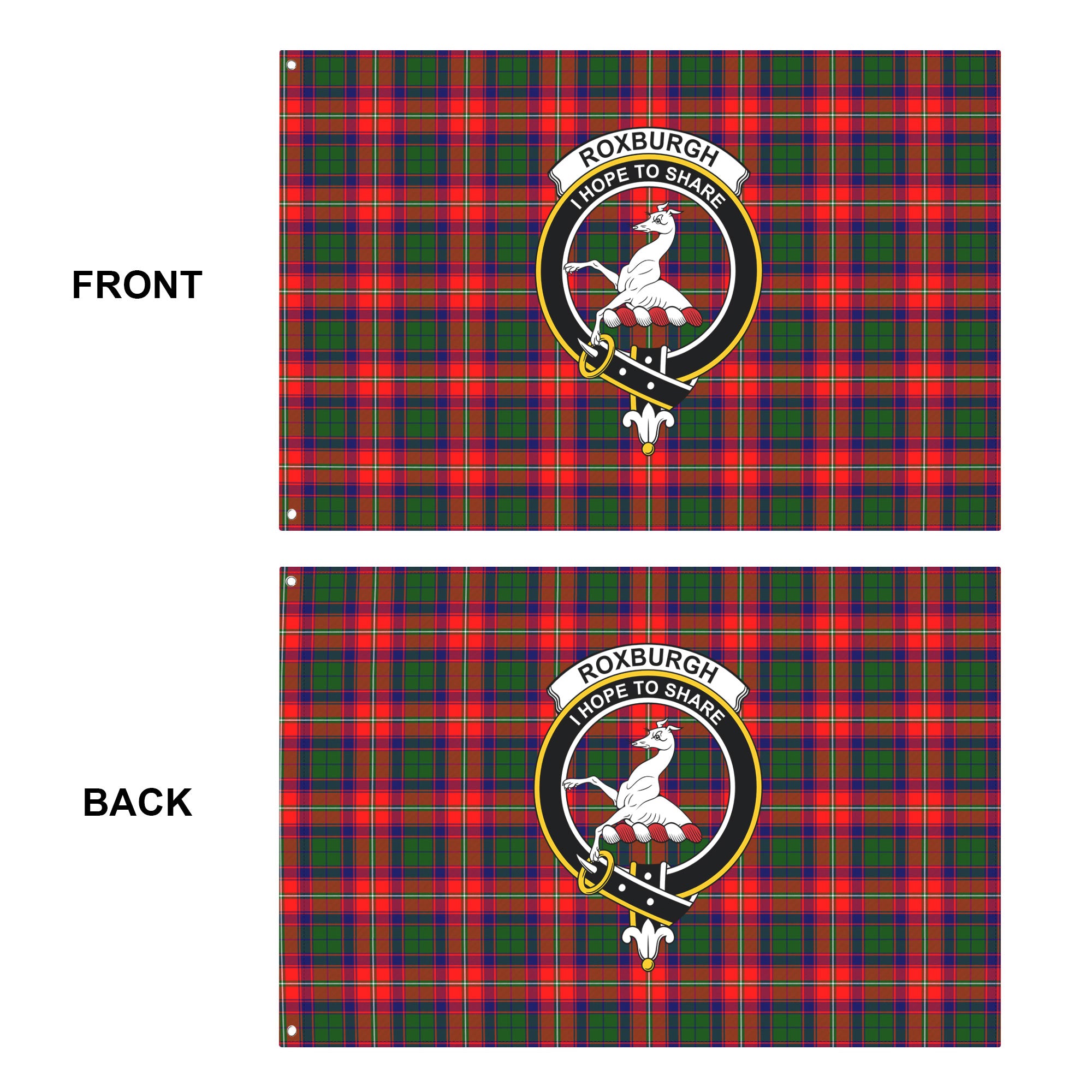 Roxburgh District Tartan Crest House Flag