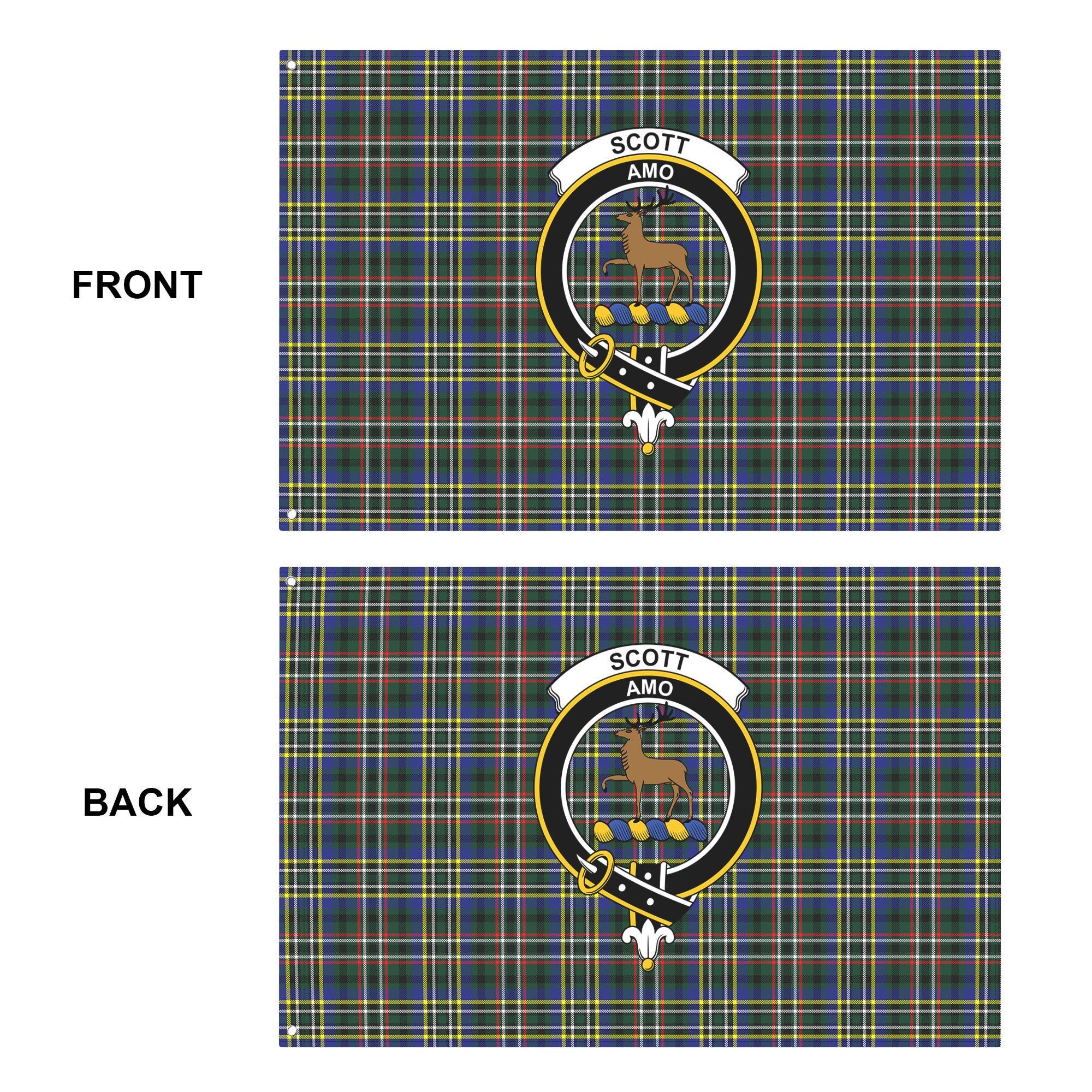 Scott Green Modern Tartan Crest House Flag