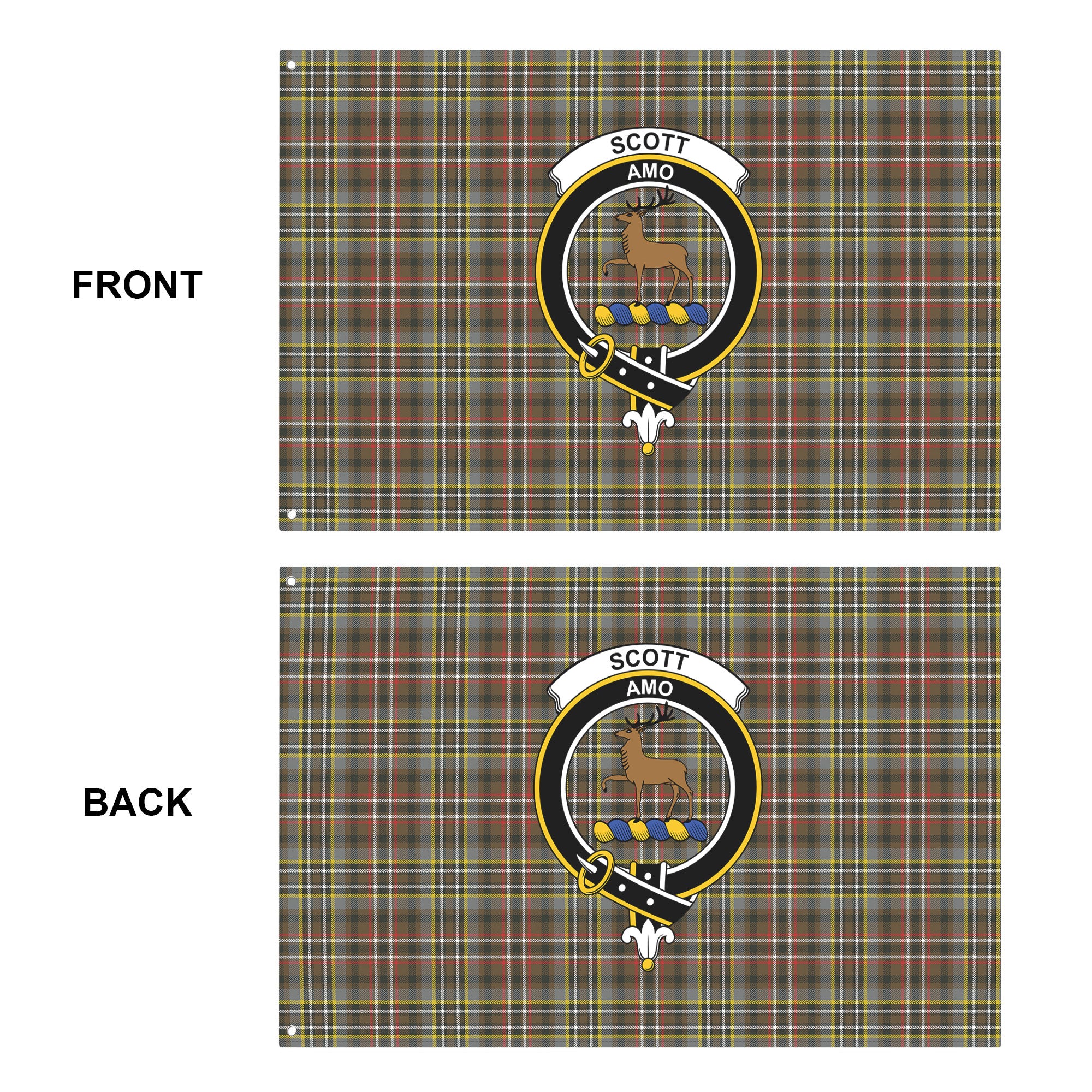 Scott Green Weathered Tartan Crest House Flag