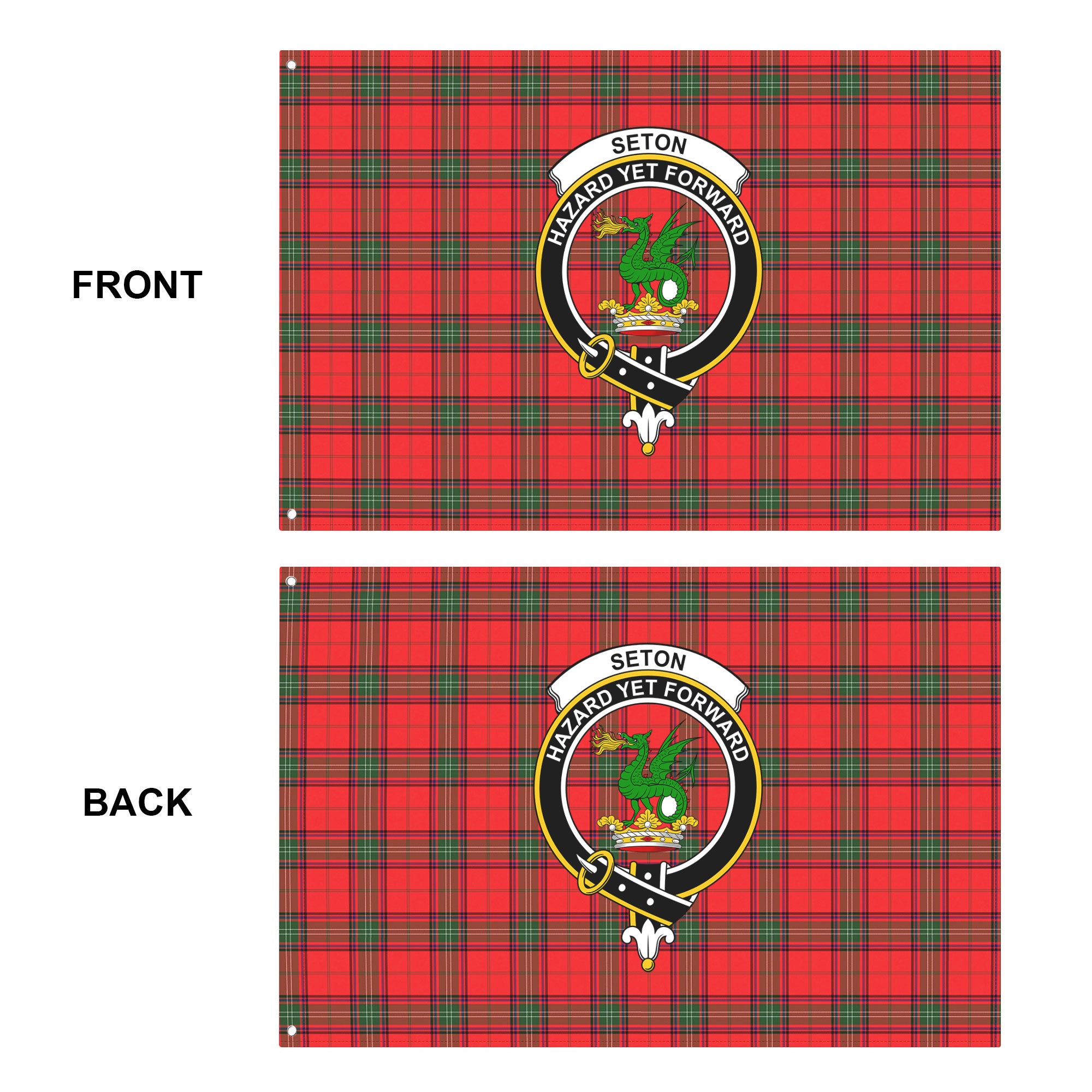 Seton Modern Tartan Crest House Flag