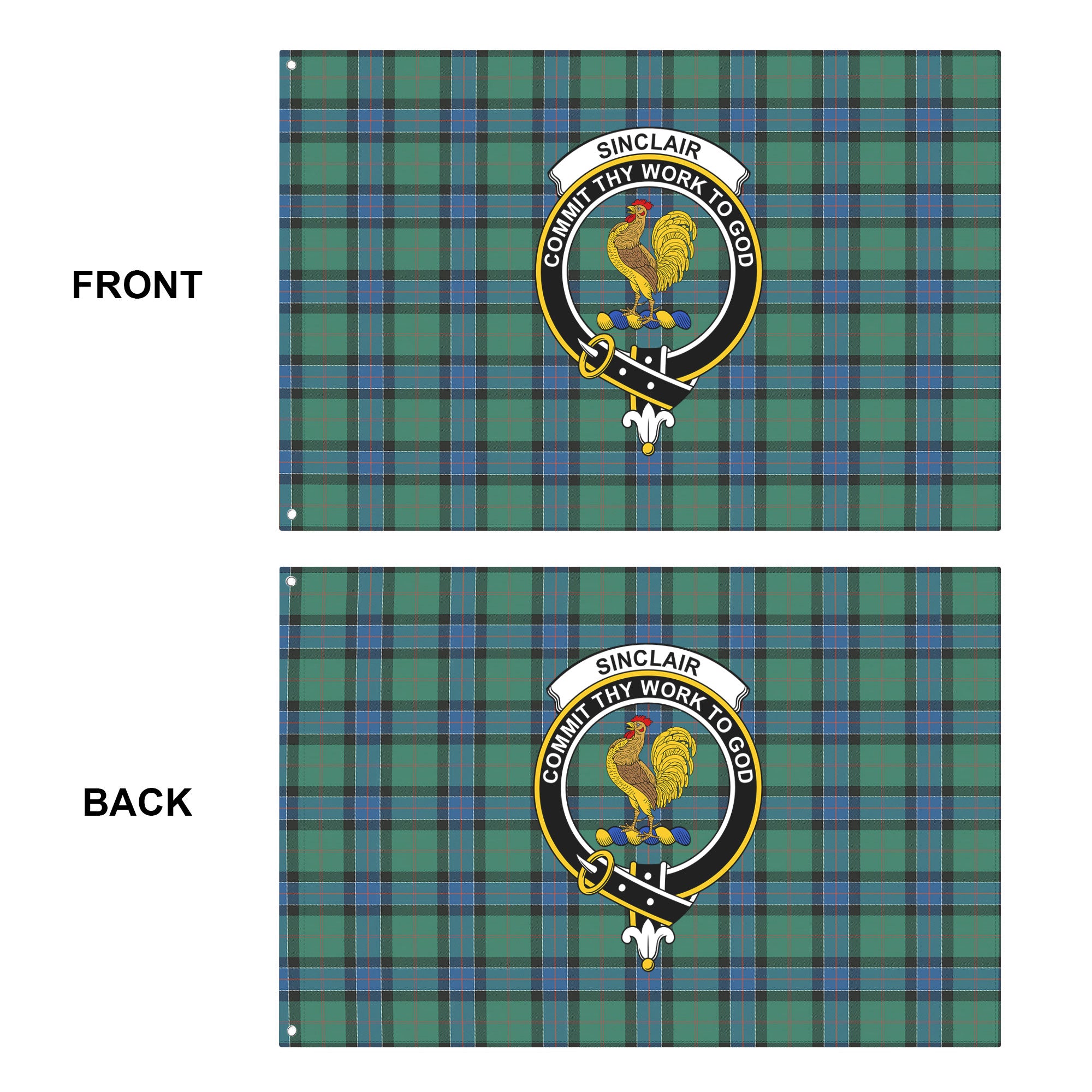 Sinclair Hunting Ancient Tartan Crest House Flag