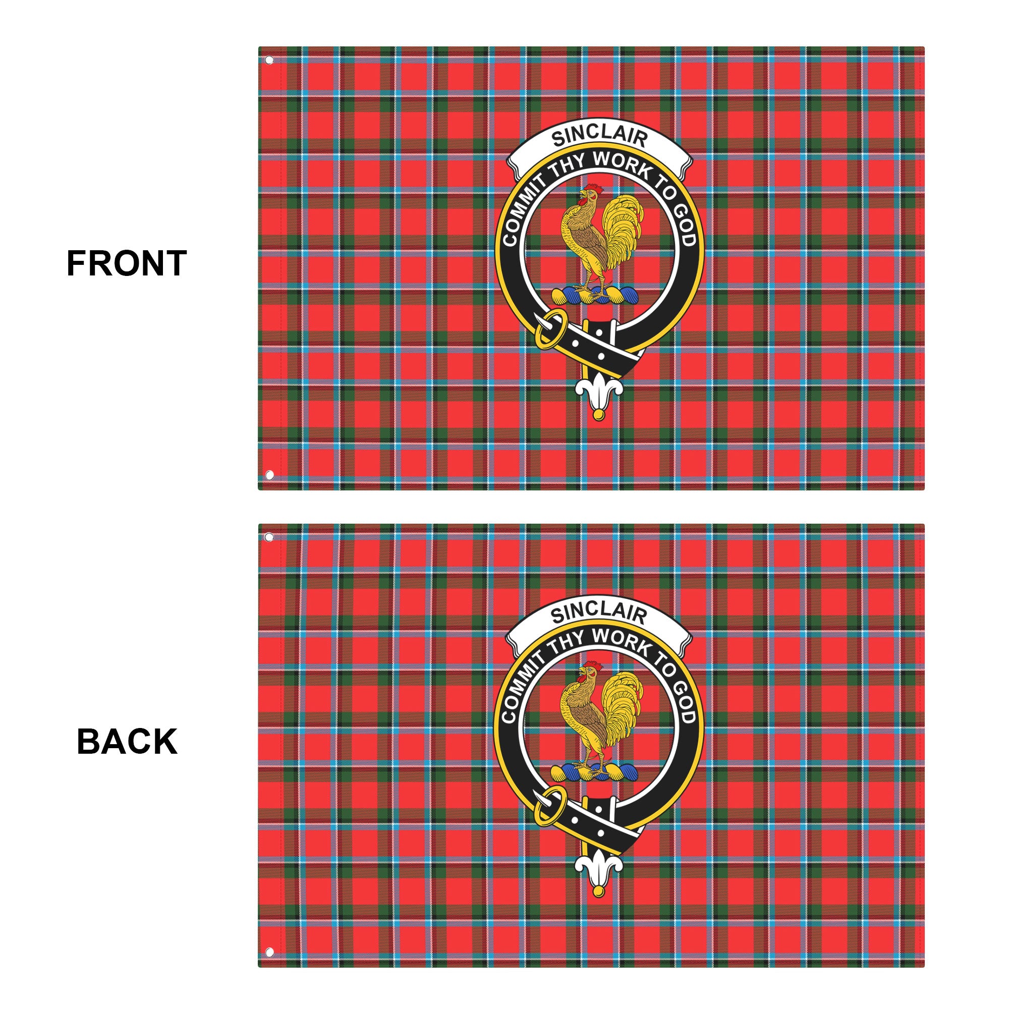 Sinclair Modern Tartan Crest House Flag