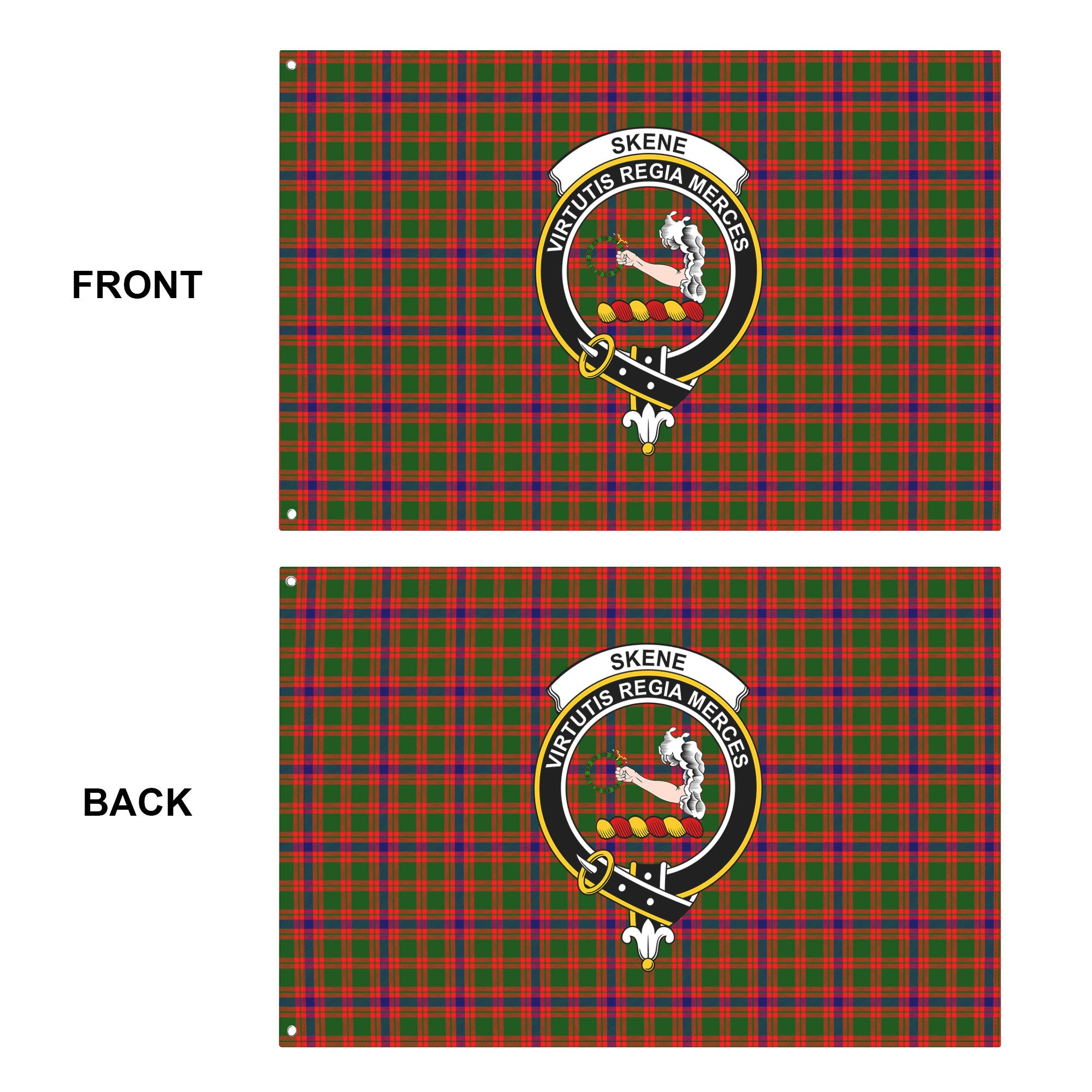 Skene Modern Tartan Crest House Flag