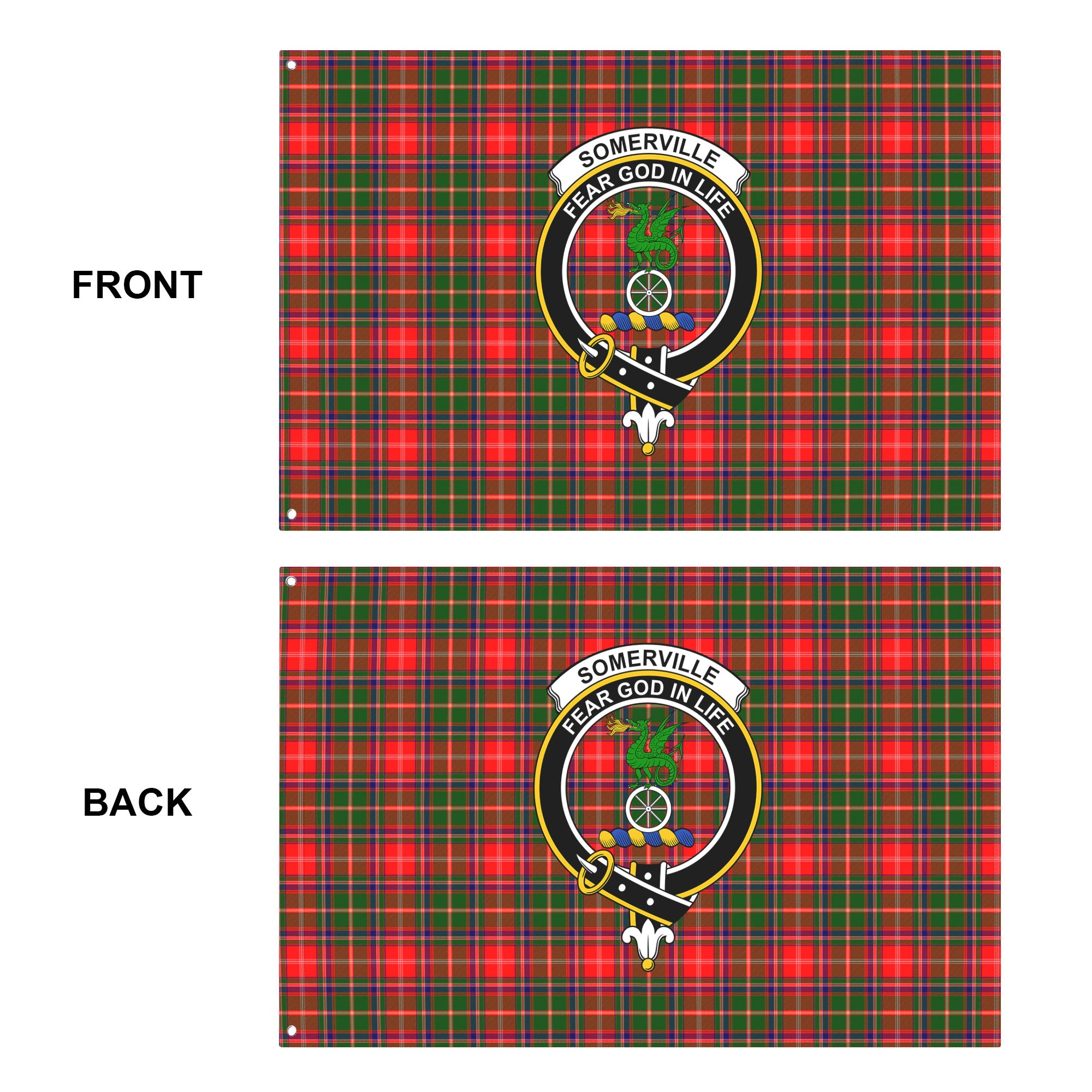Somerville Tartan Crest House Flag