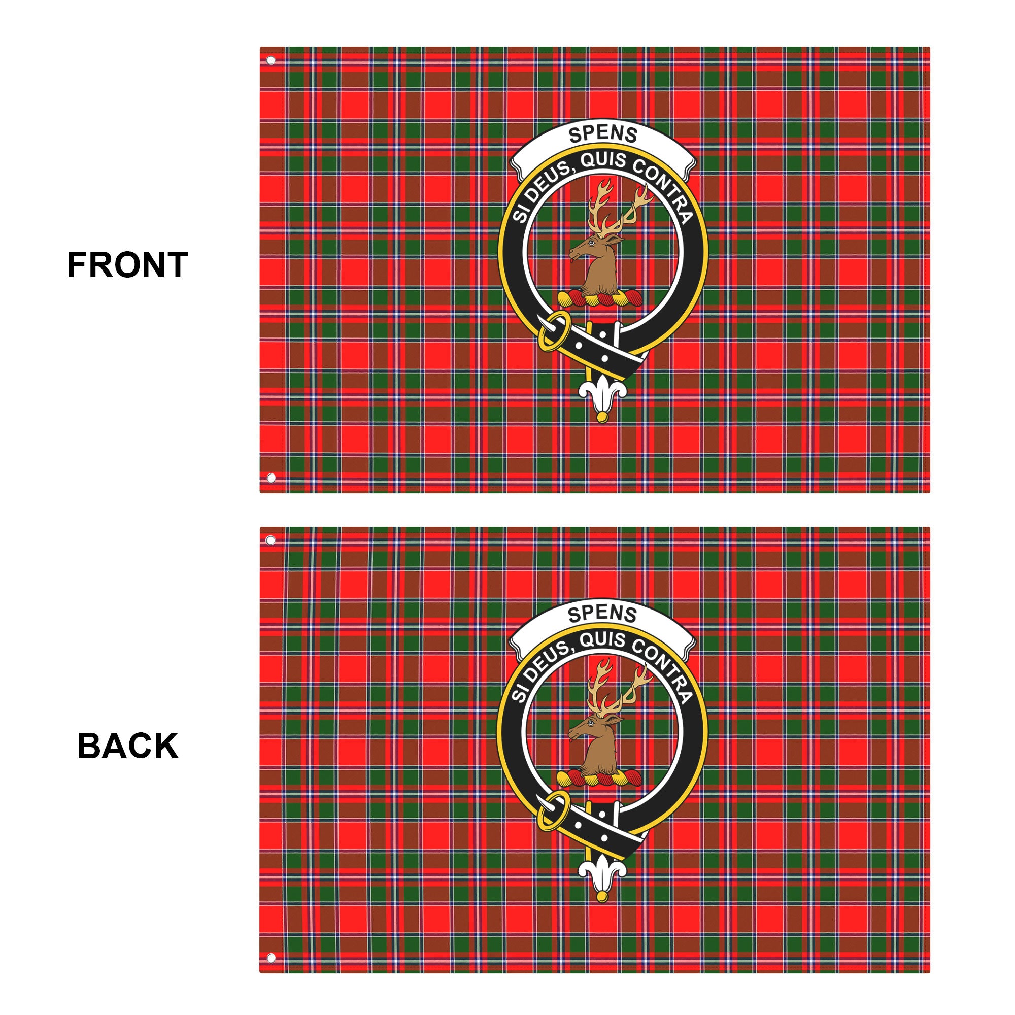 Spens (or Spence) Tartan Crest House Flag