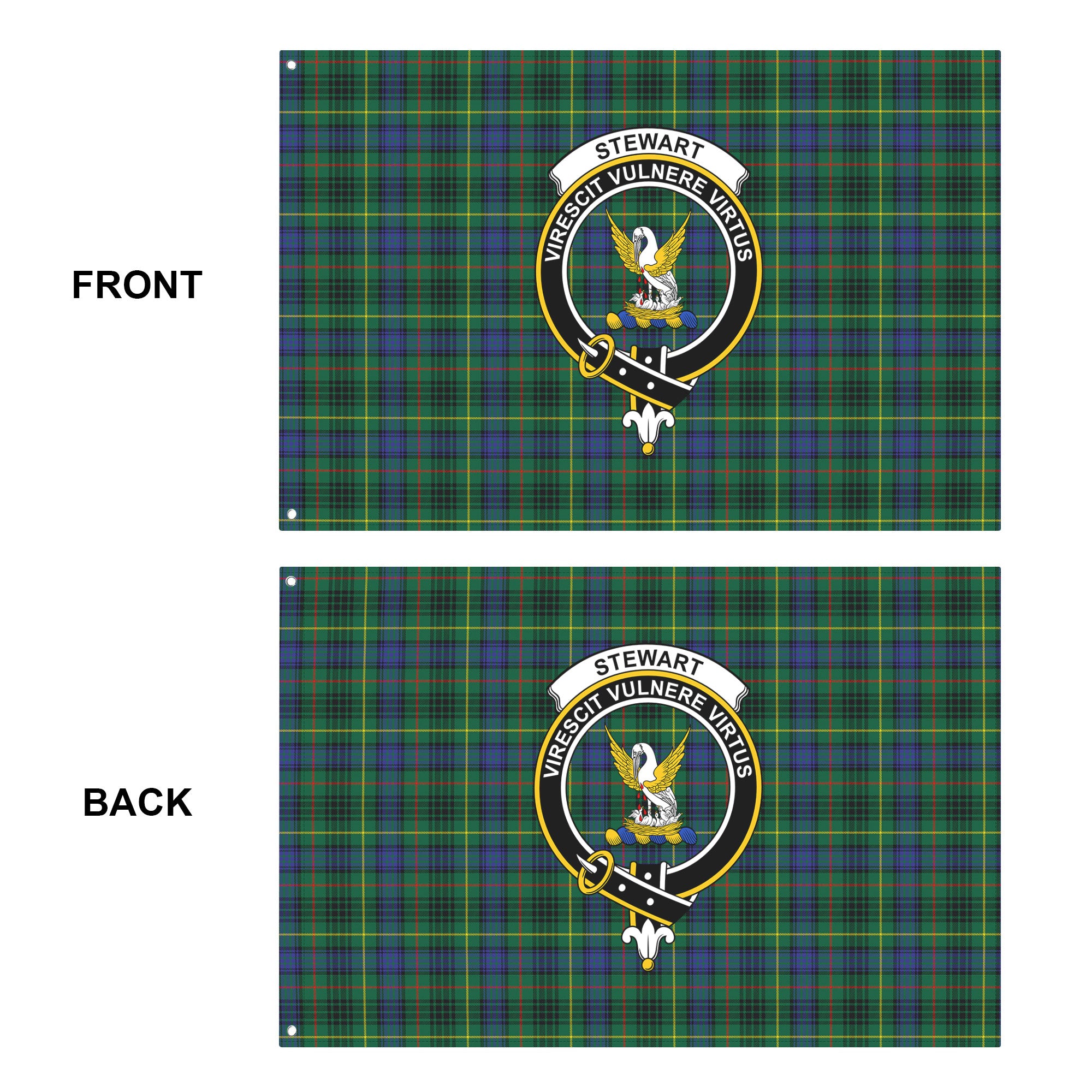 Stewart Hunting Modern Tartan Crest House Flag