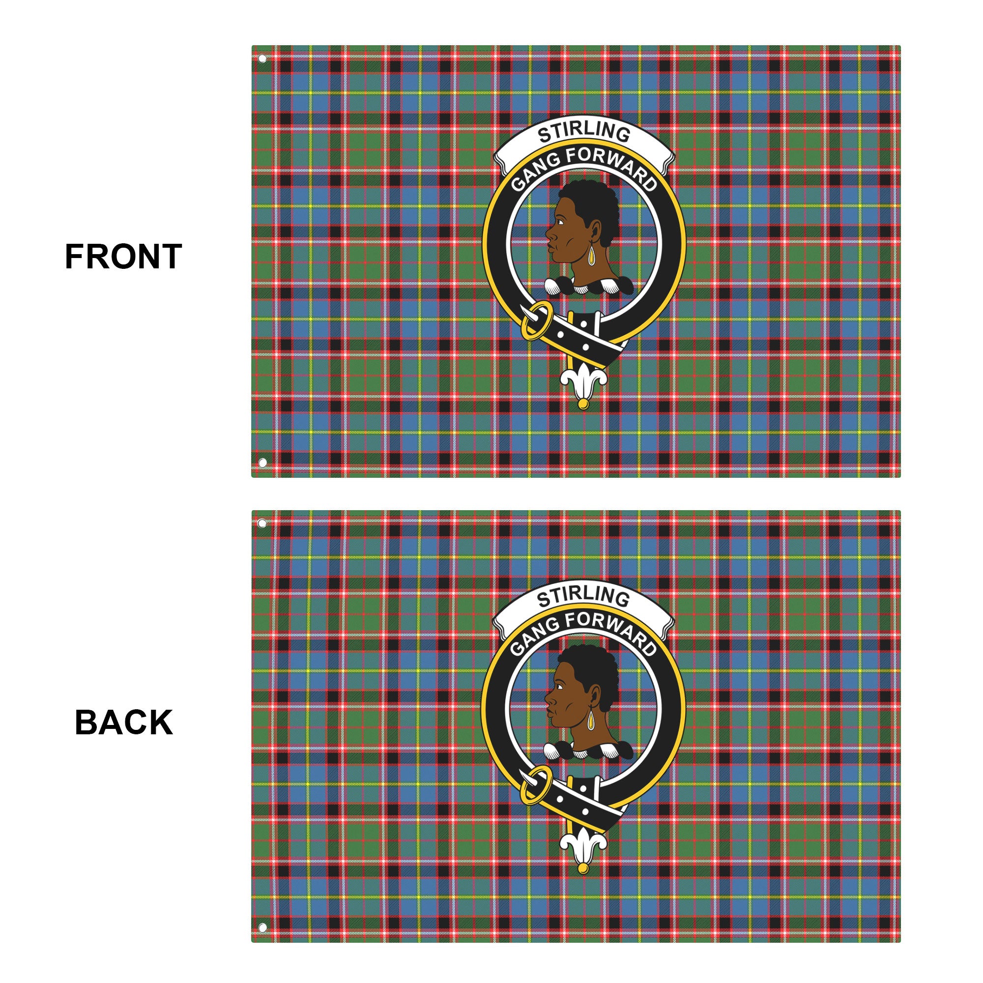 Stirling (of Keir) Tartan Crest House Flag