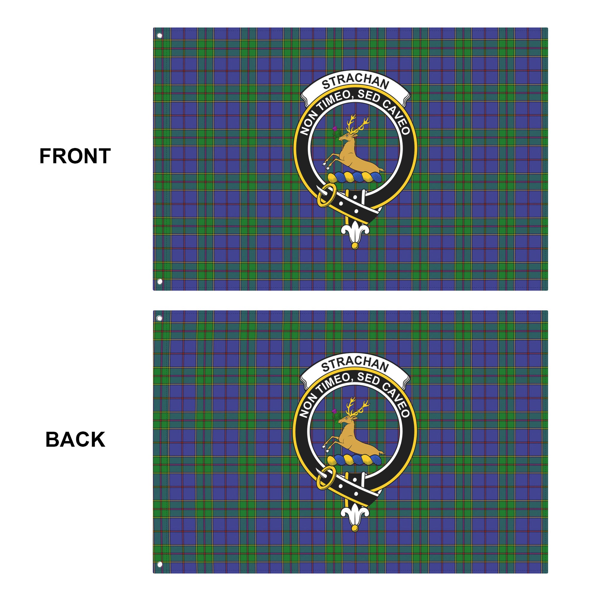 Strachan Tartan Crest House Flag
