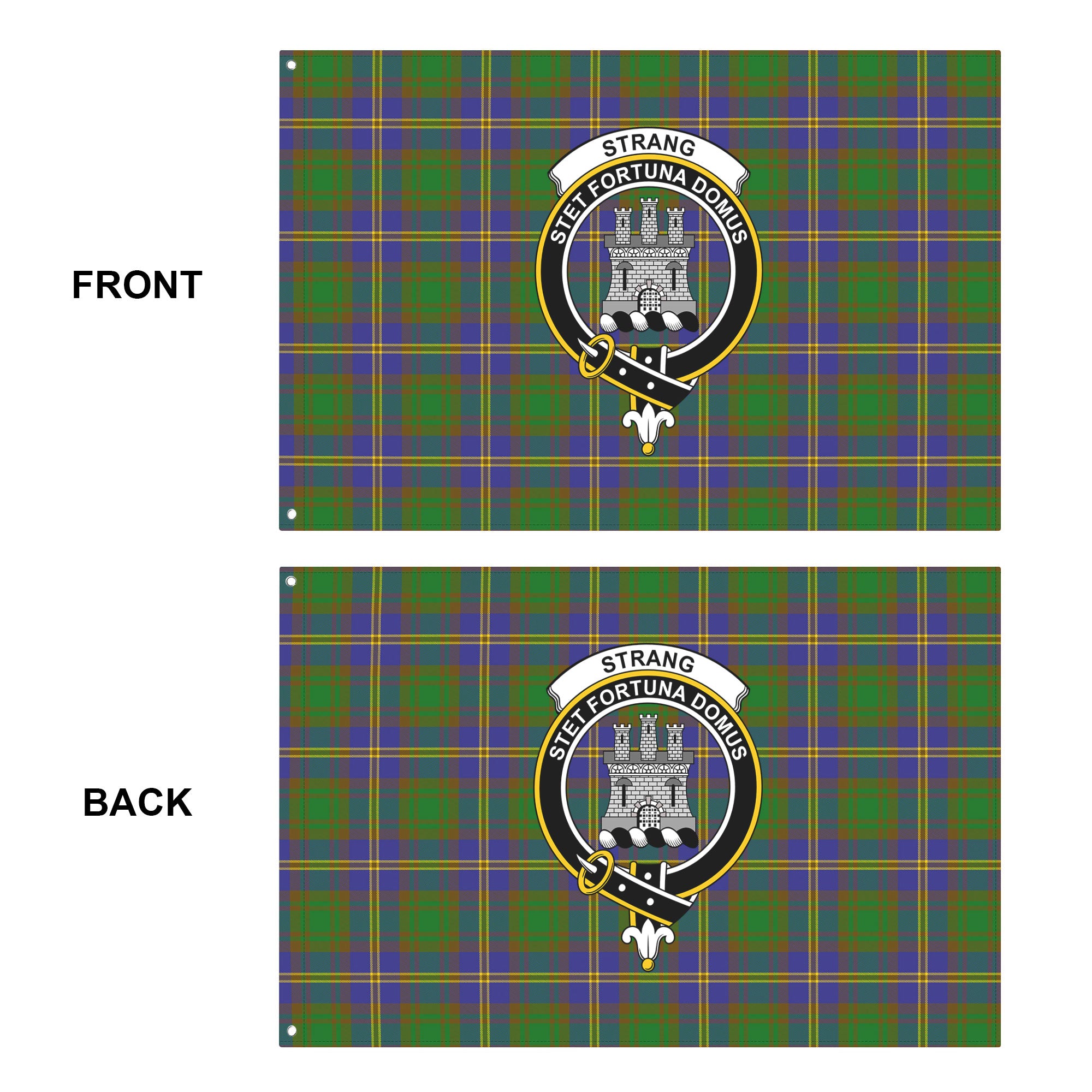 Strang (or Strange) Tartan Crest House Flag