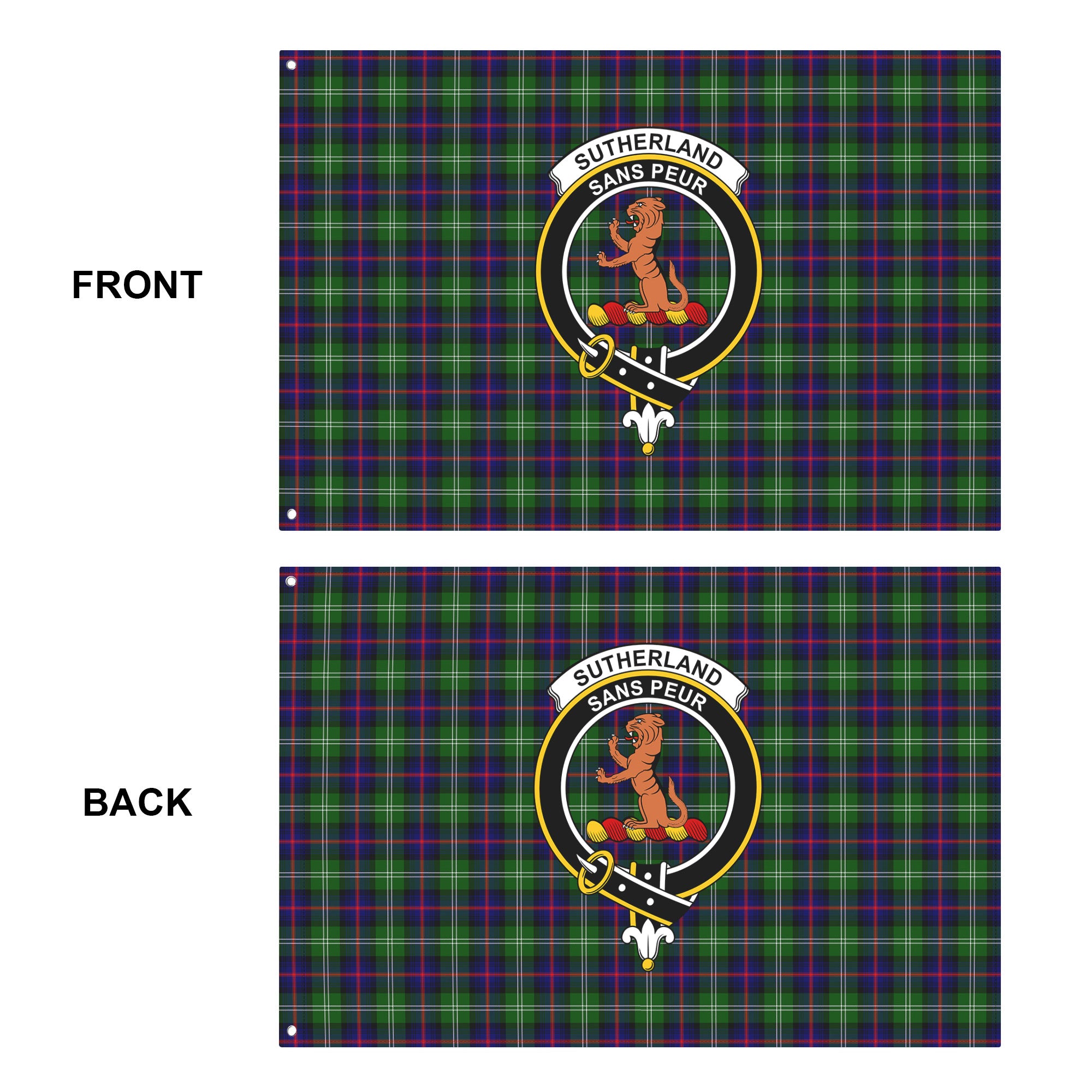 Sutherland Modern Tartan Crest House Flag