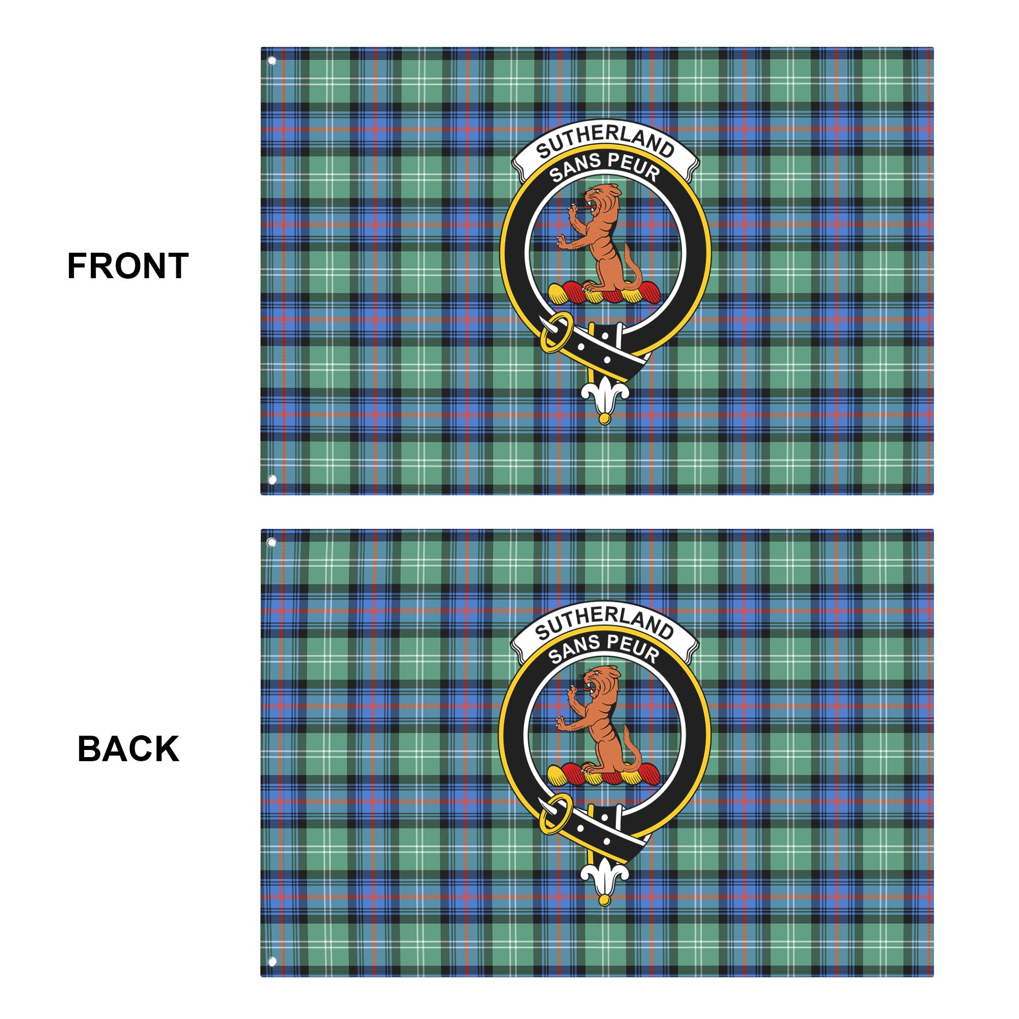 Sutherland Old Ancient Tartan Crest House Flag