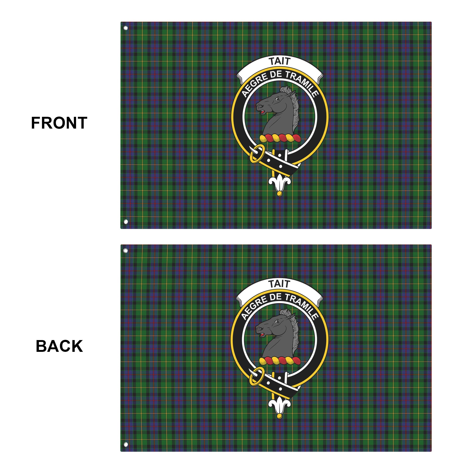 Tait Tartan Crest House Flag
