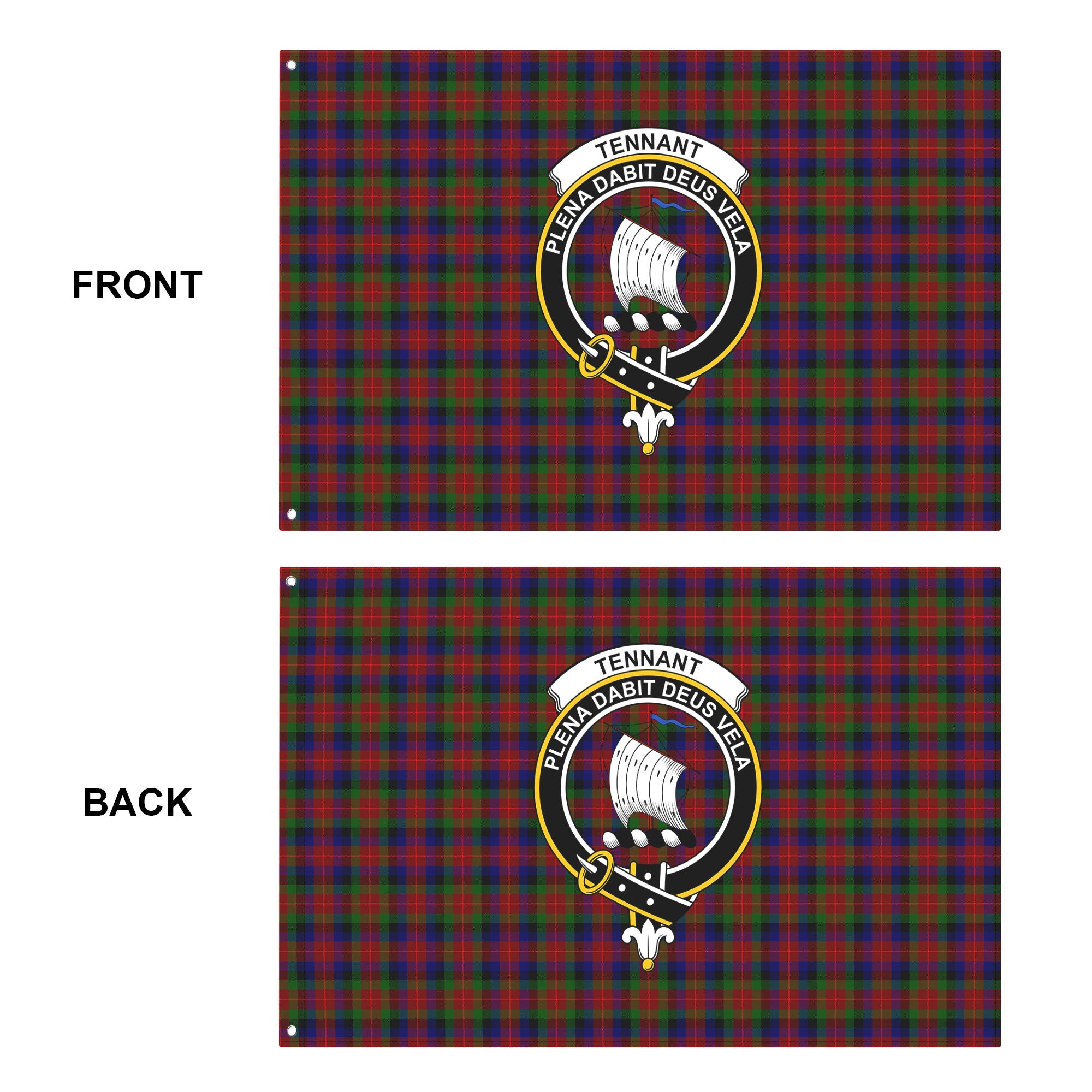 Tennant Tartan Crest House Flag