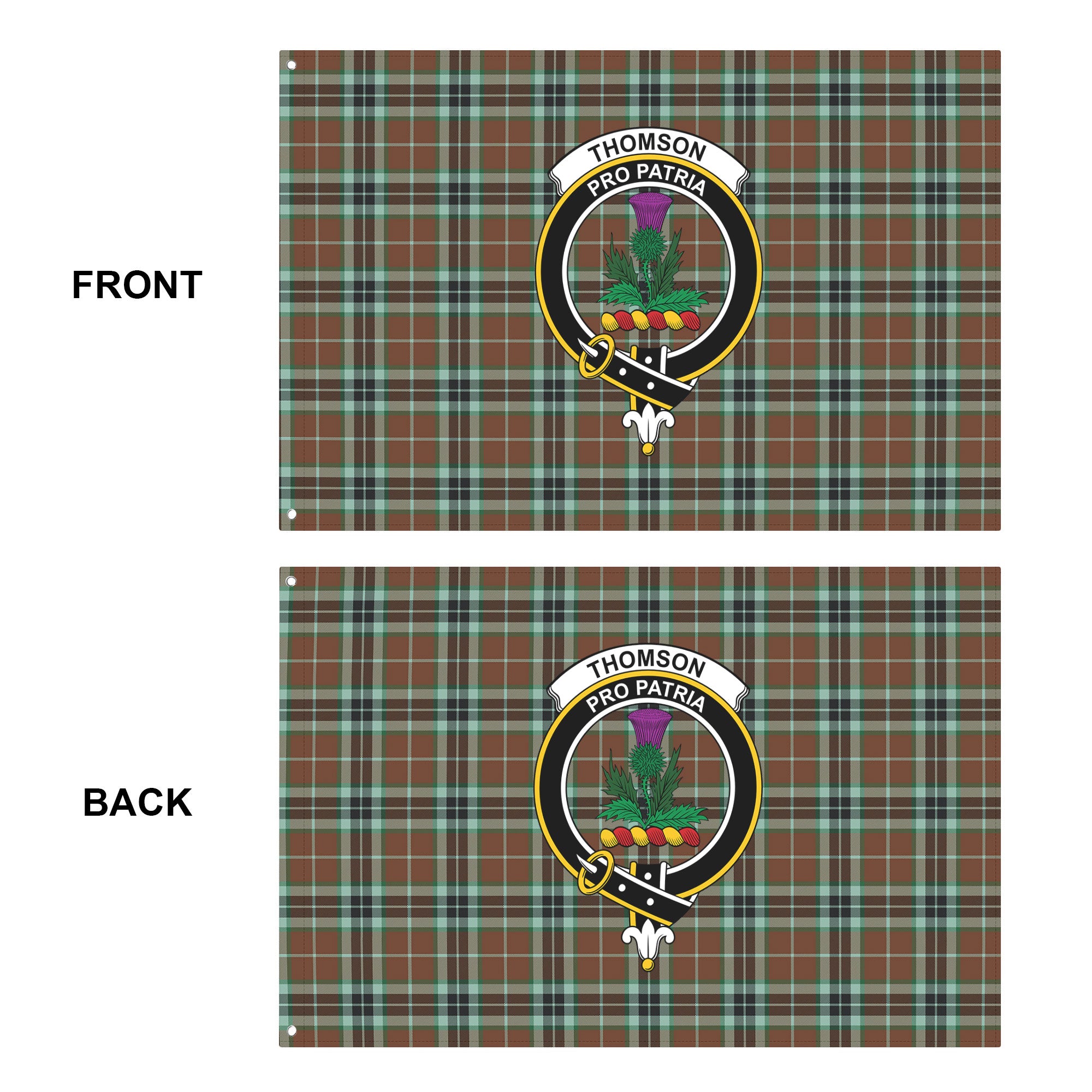 Thomson Hunting Modern Tartan Crest House Flag