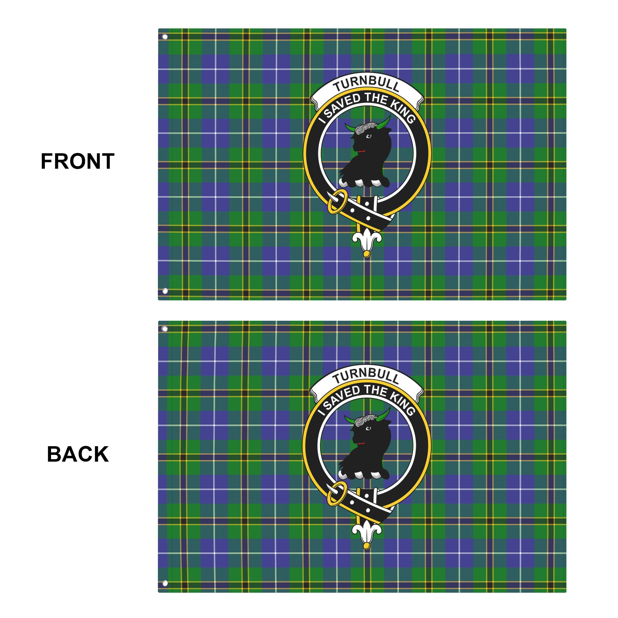 Turnbull Hunting Tartan Crest House Flag