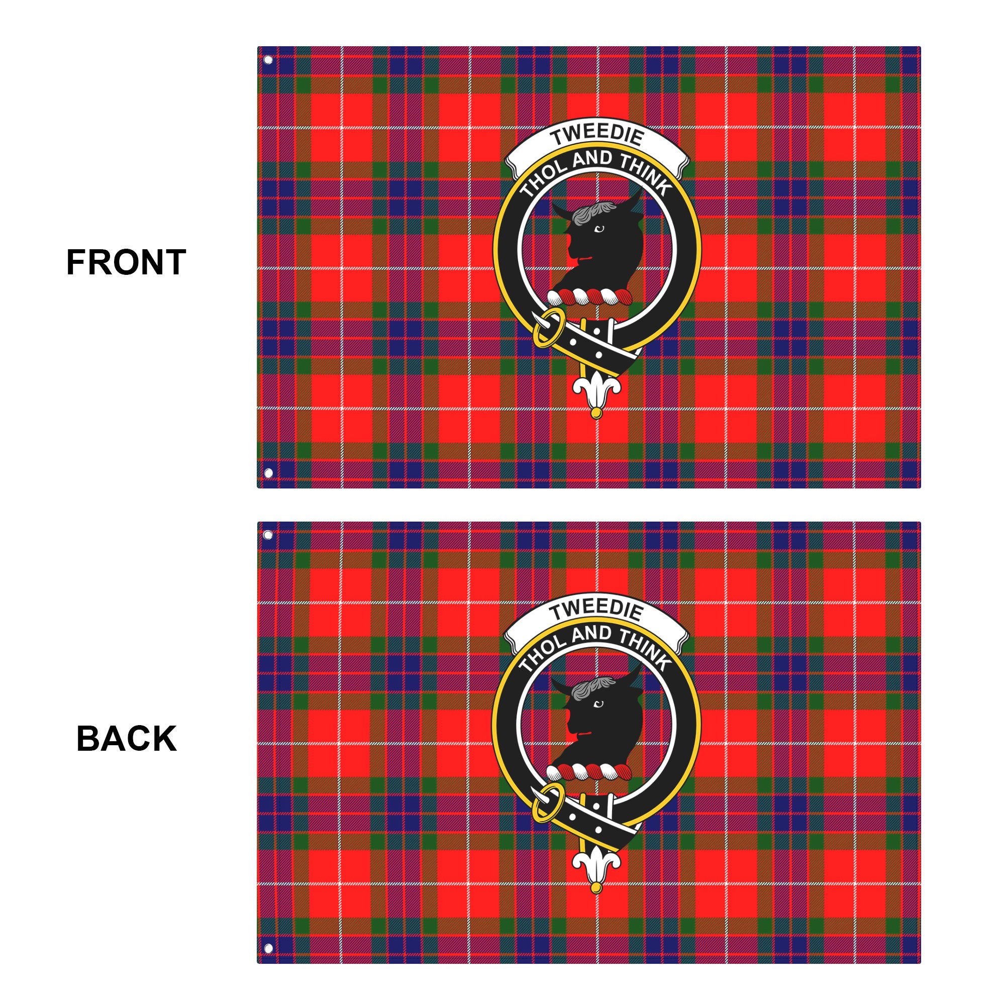 Tweedie Tartan Crest House Flag