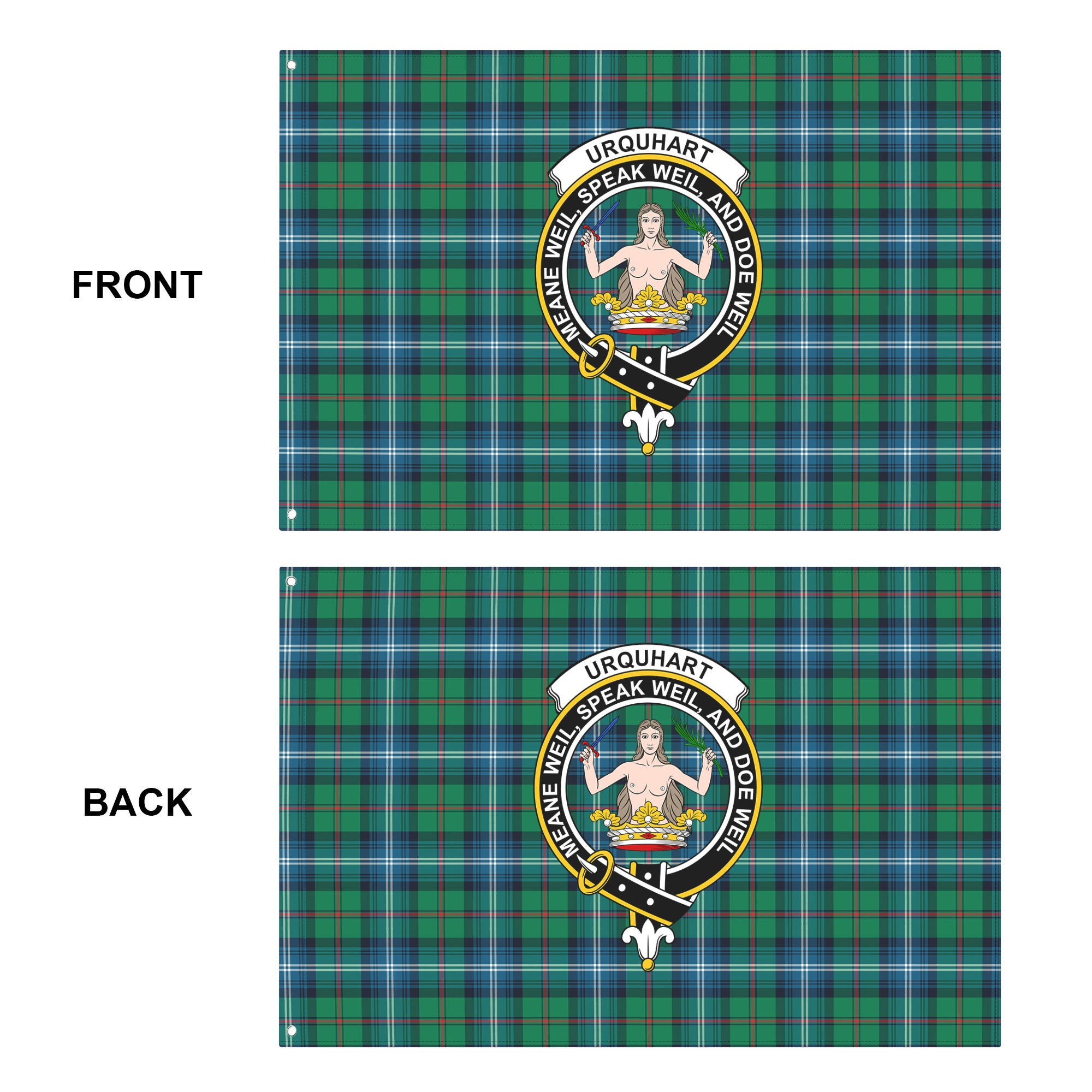 Urquhart Ancient Tartan Crest House Flag